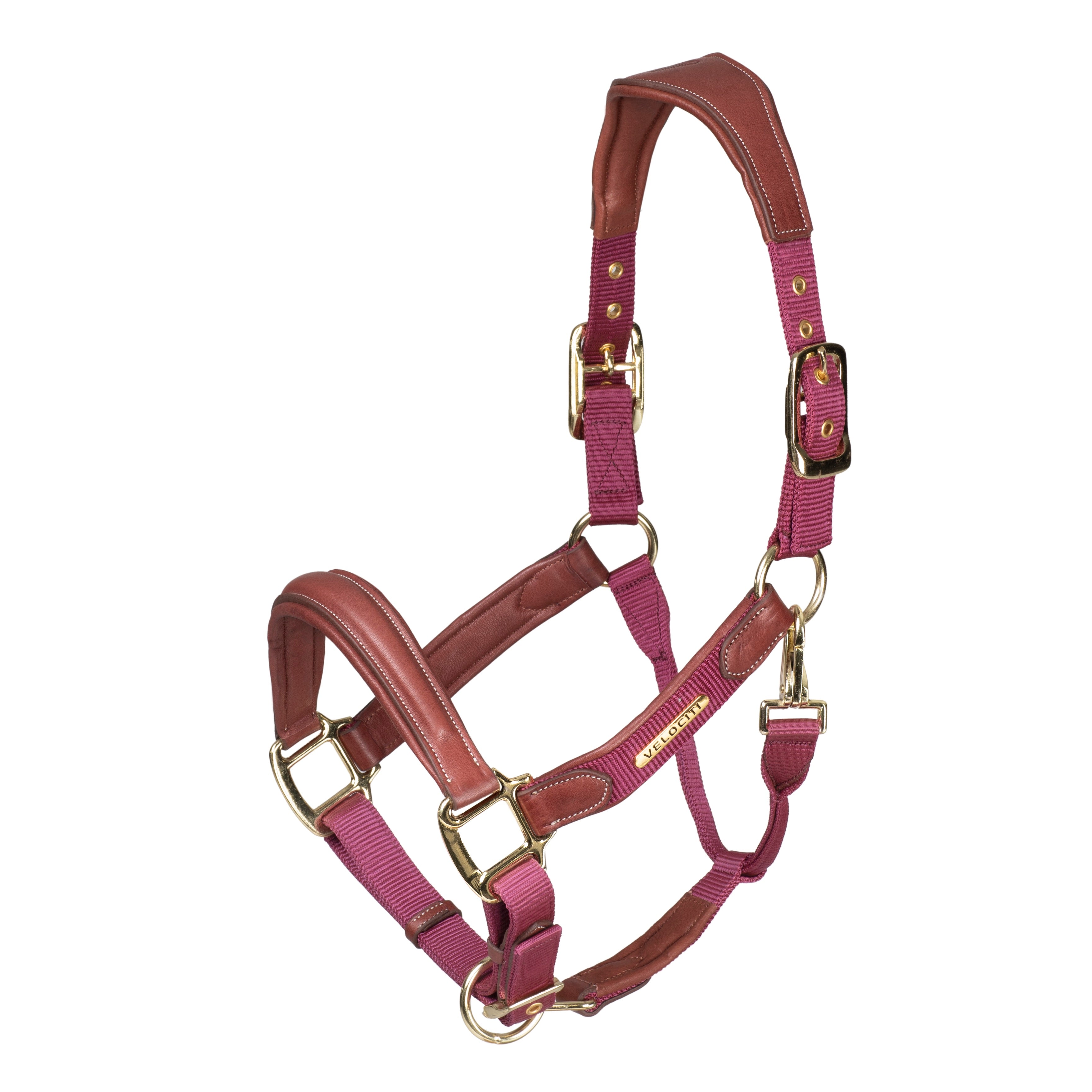 Lusso Padded Halter - Leather Breakaway - Burgundy