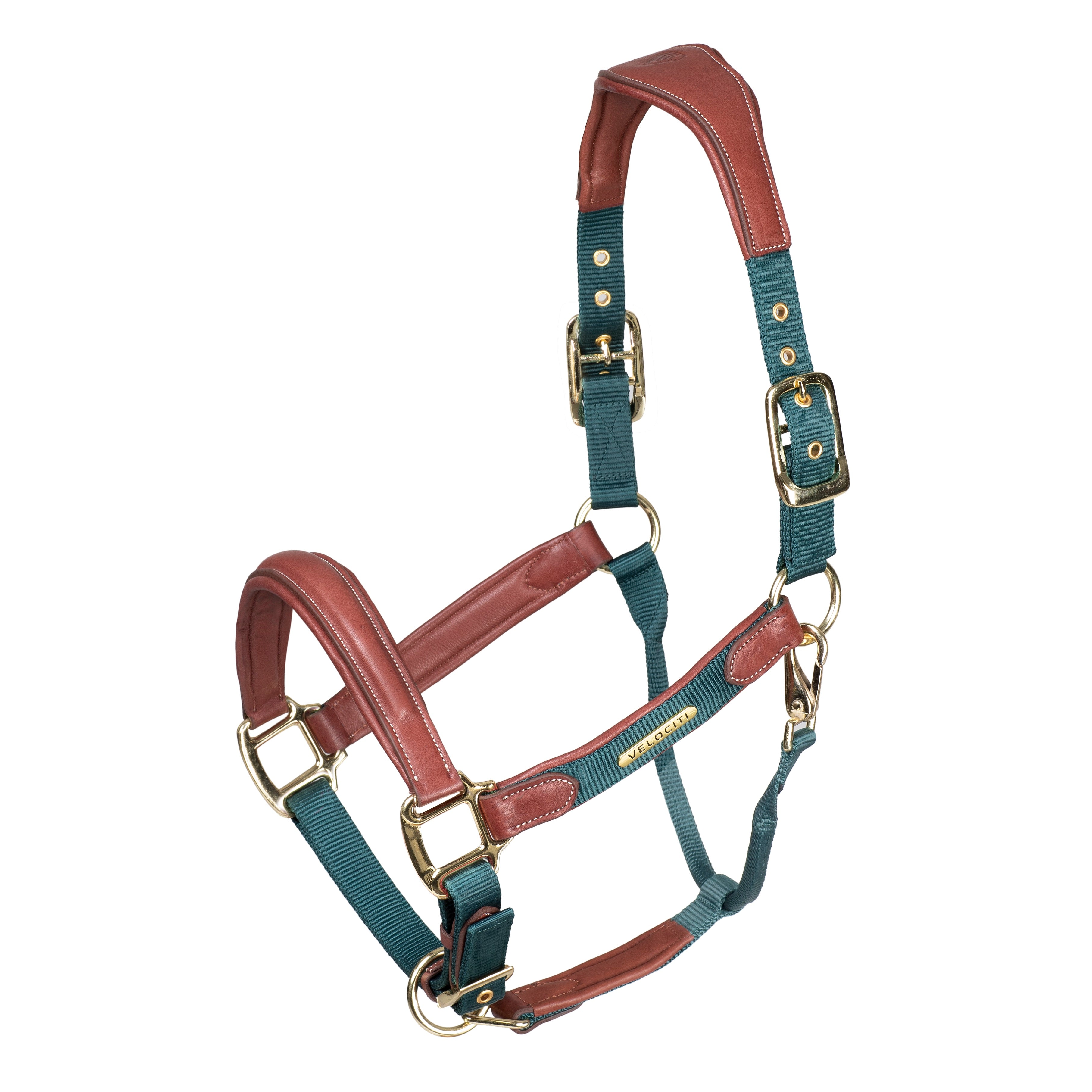 Lusso Padded Halter - Leather Breakaway - Green