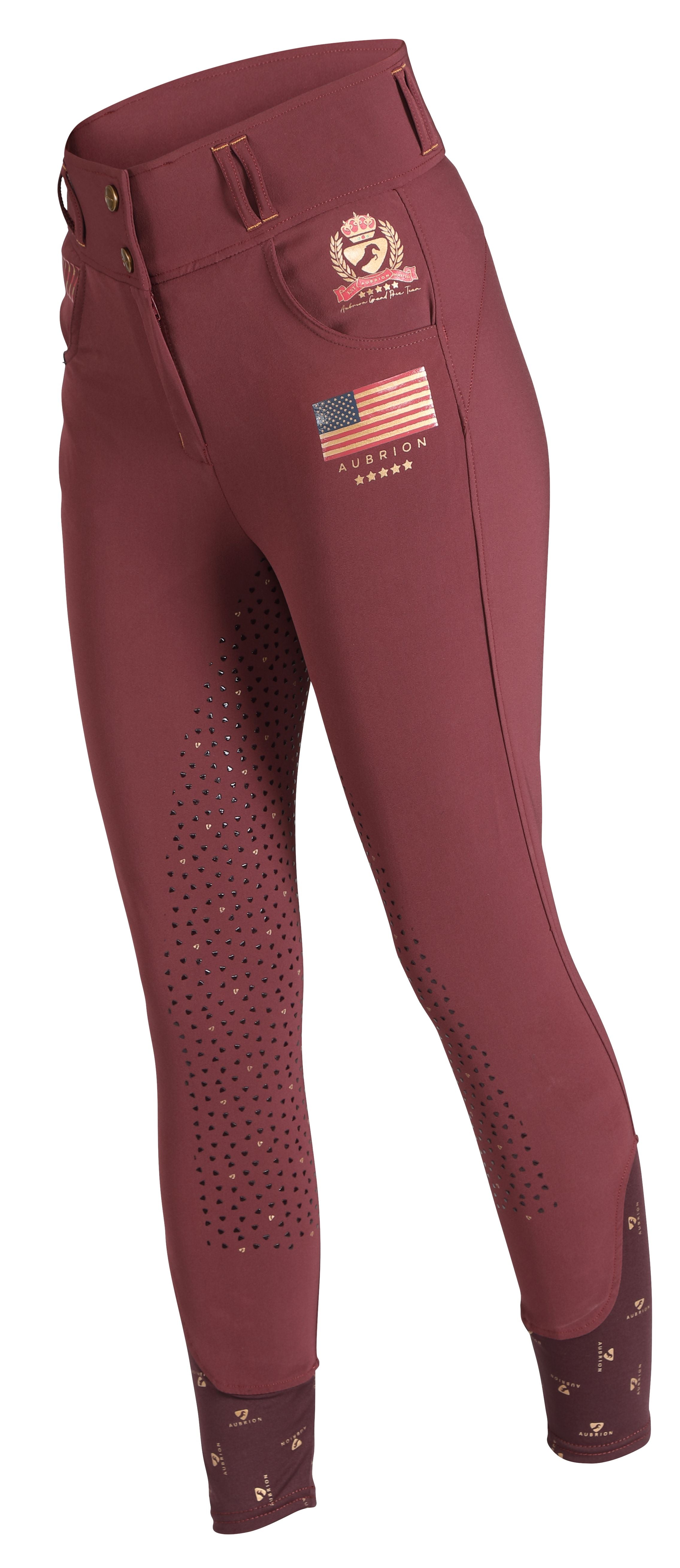 Aubrion Team Full Seat Breeches BOGO SALE - Burgundy