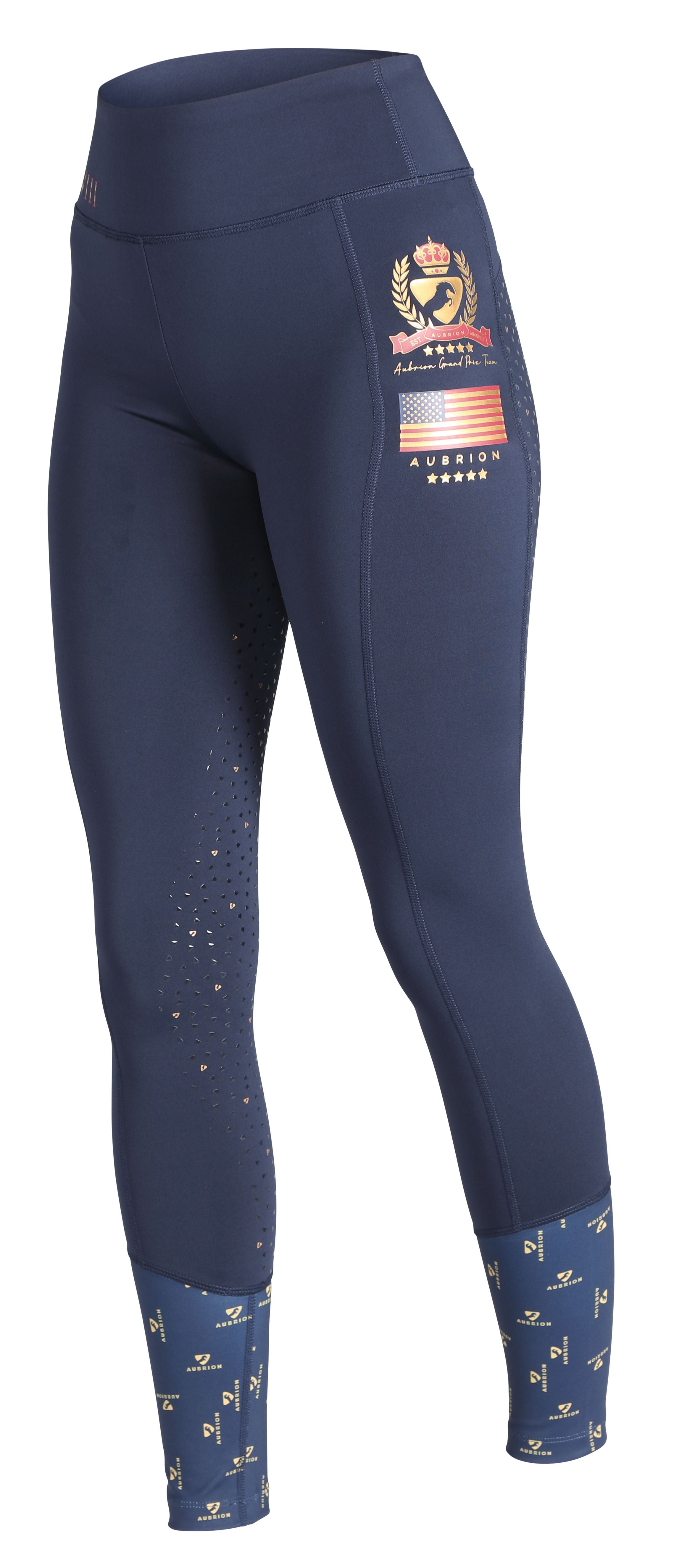 Aubrion Team Riding Tights BOGO SALE - Navy