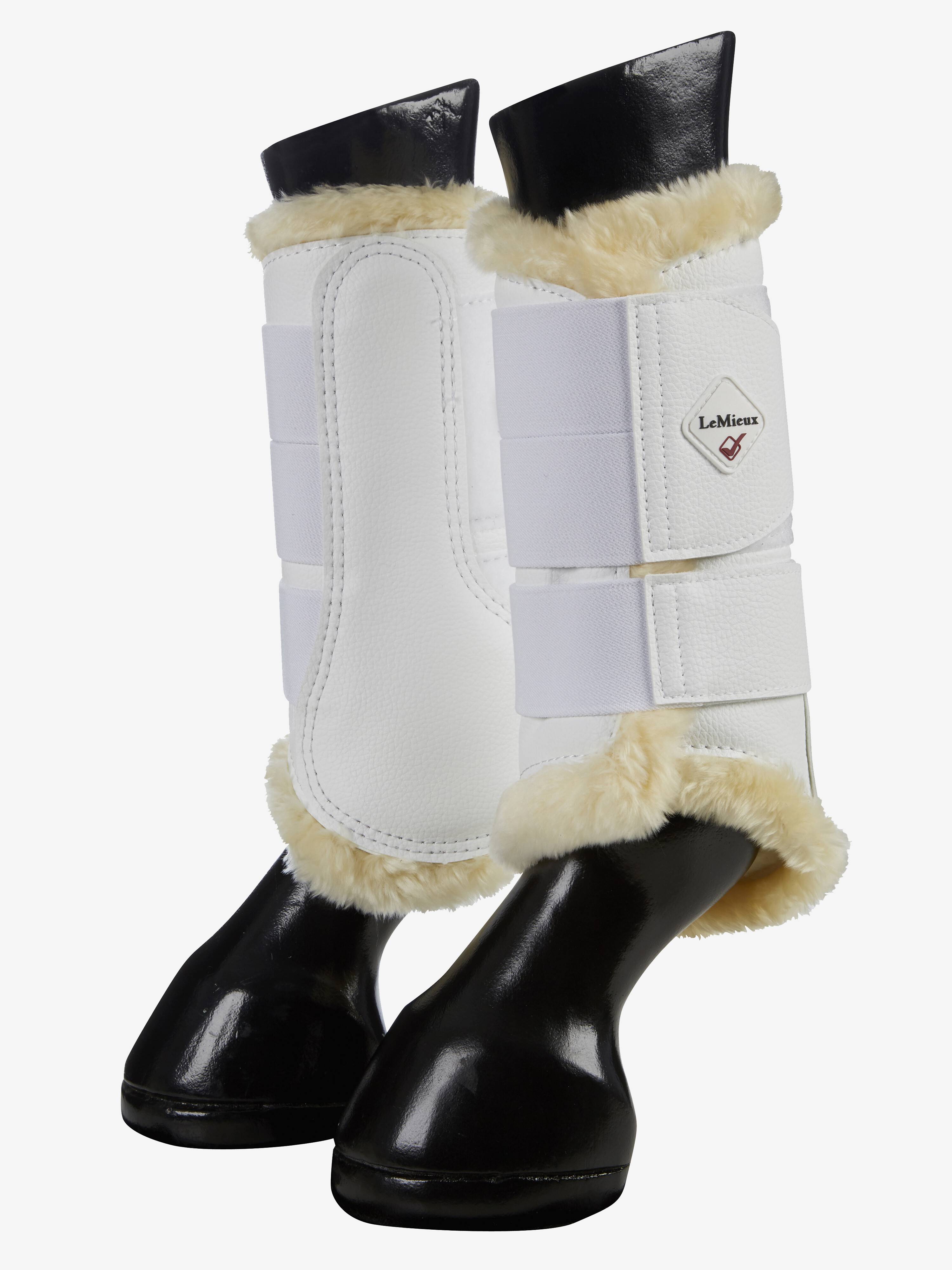 LeMieux Fleece Lined Brushing Boots - White/Natural