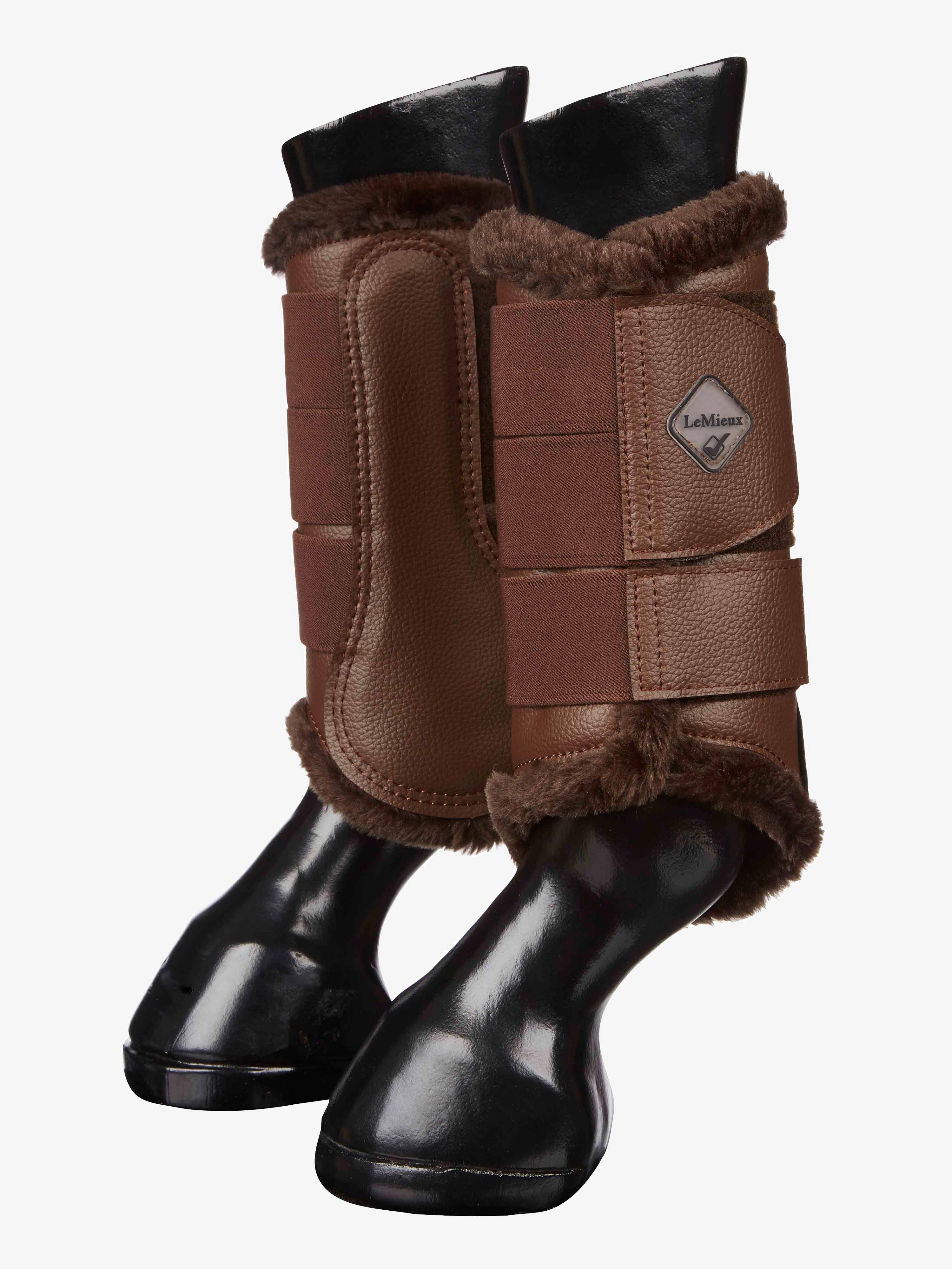 LeMieux Fleece Lined Brushing Boots - Brown