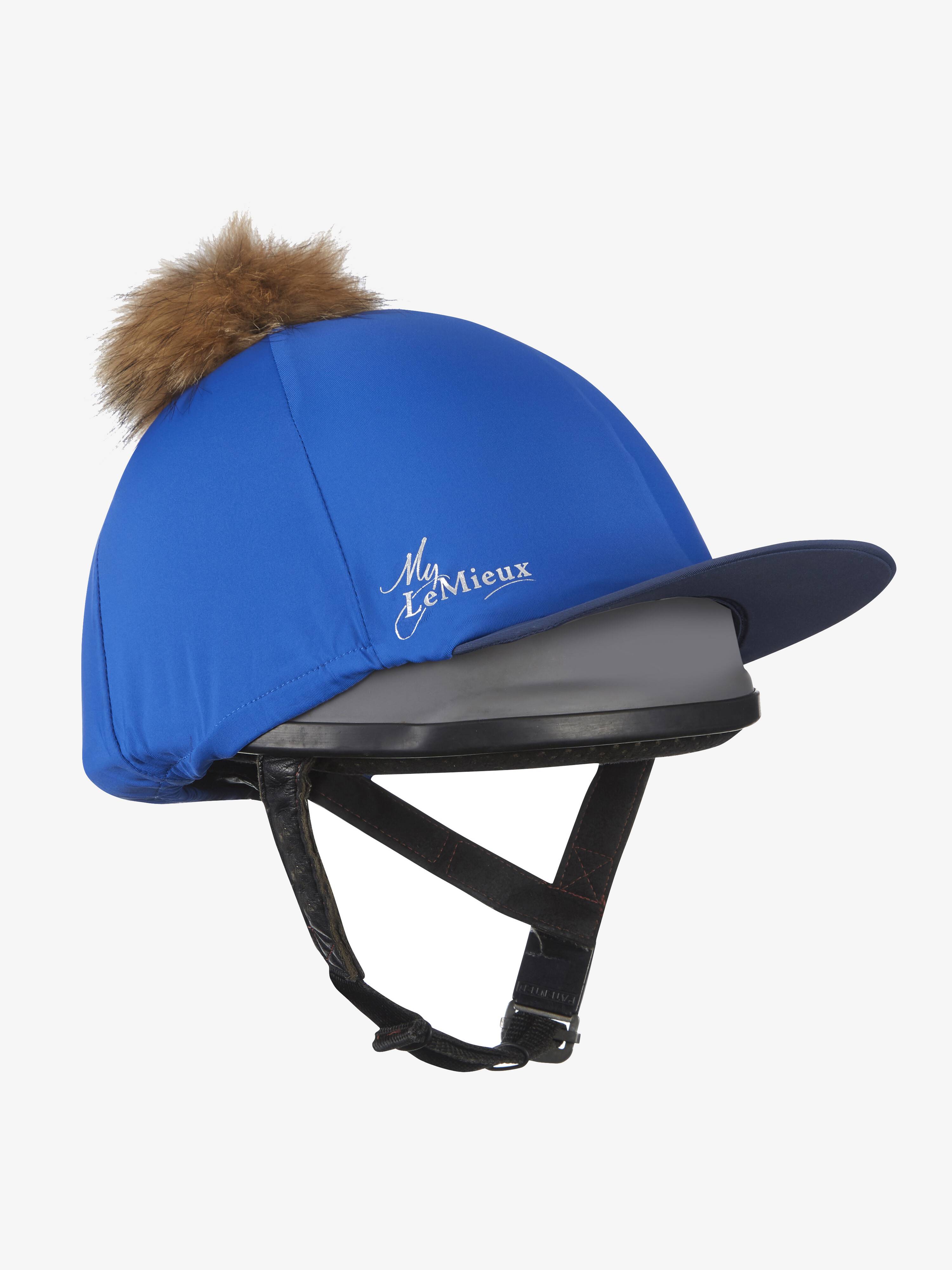 LeMieux Pom Helmet Silk Cover - Benetton Blue