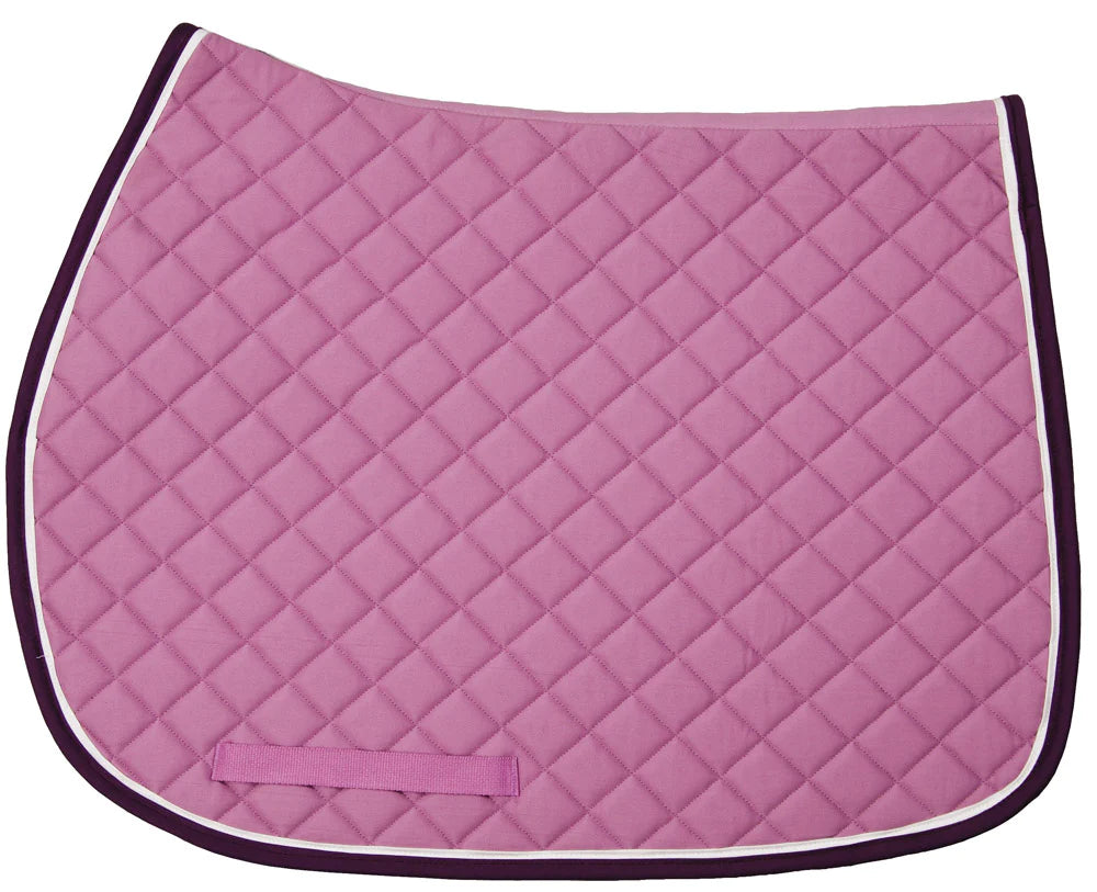 Tuffrider Basic All Purpose Saddle Pad with Trim and Piping - Lilac/Purple/White