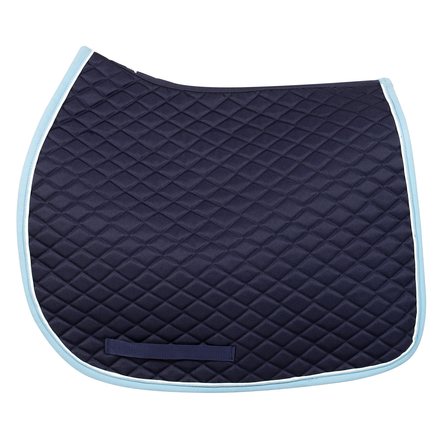 Tuffrider Basic All Purpose Saddle Pad with Trim and Piping - Navy/Light Blue/White