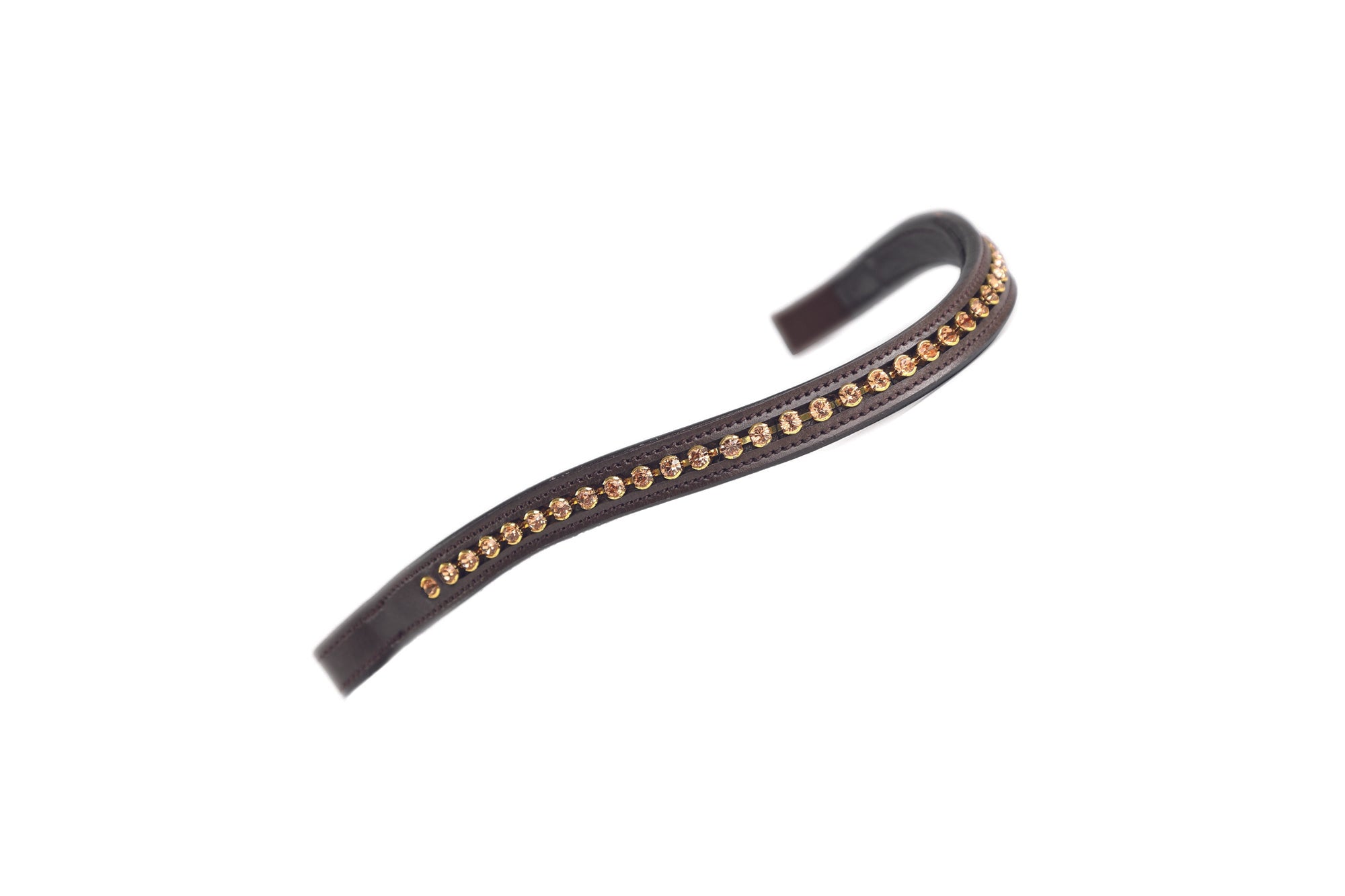 Shires Velociti Large Diamante Browband - Havana/Gold