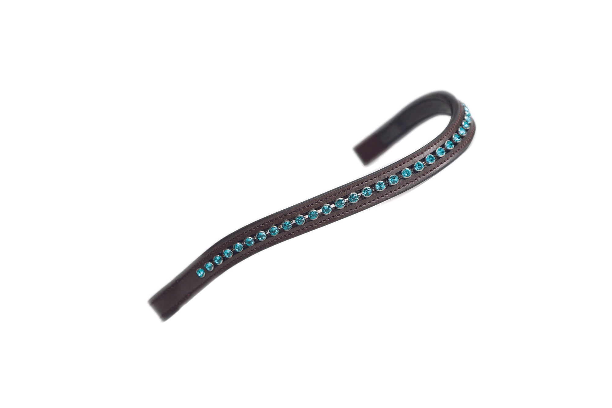 Shires Velociti Large Diamante Browband - Havana/Green