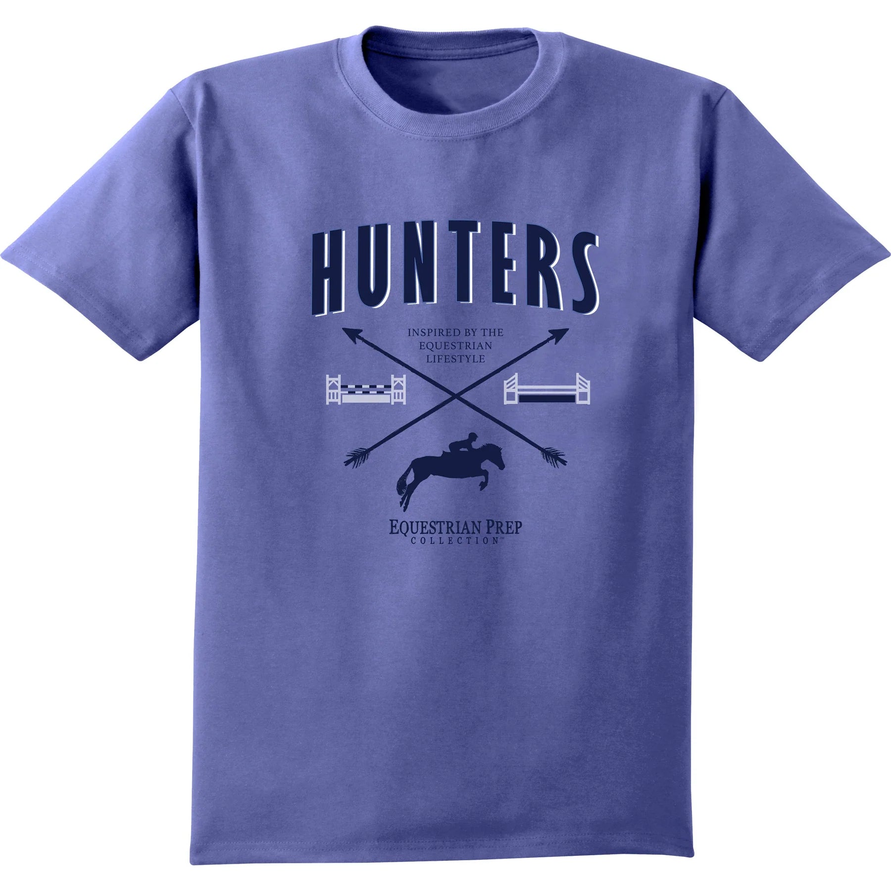 Equestrian Prep Hunters Youth Short Sleeve Tee - Flo Blue