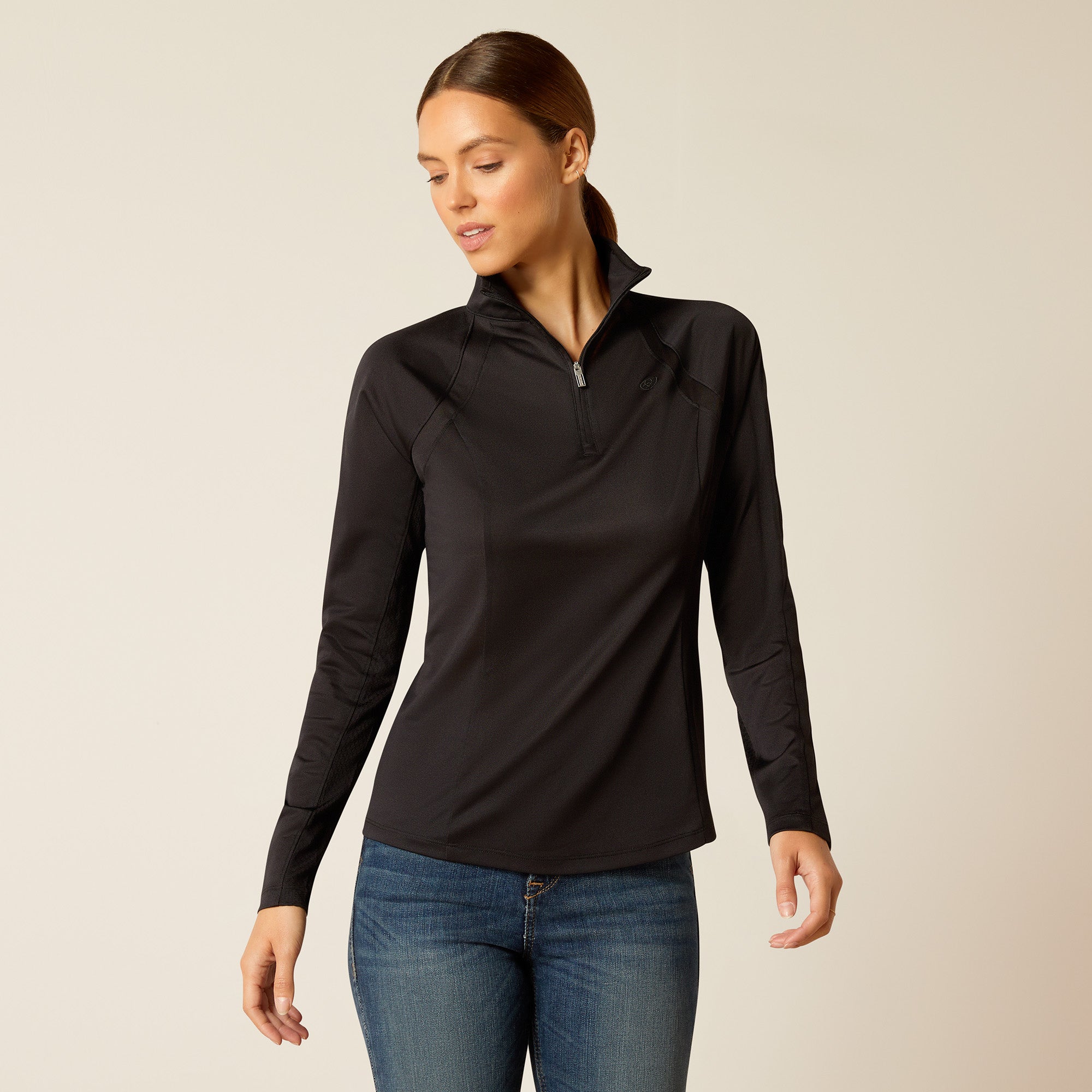 Ariat Sunstopper 3.0 1/4 Zip Baselayer - Black