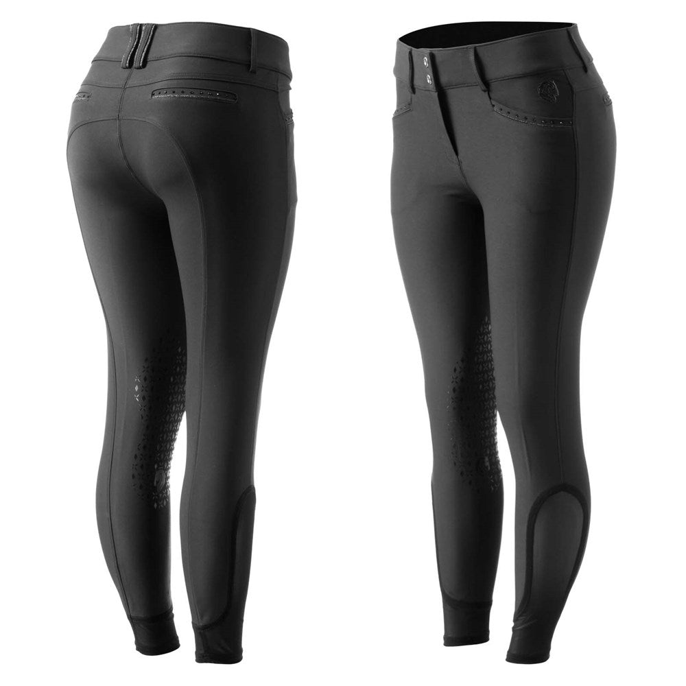 Equinavia Victoria Womens Silicone Knee Patch Breeches - Black