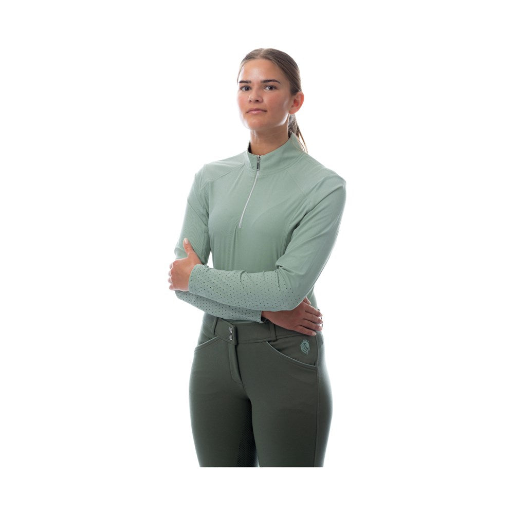 Equinavia Alexandra Womens Ribbed Training Shirt - Sage Green