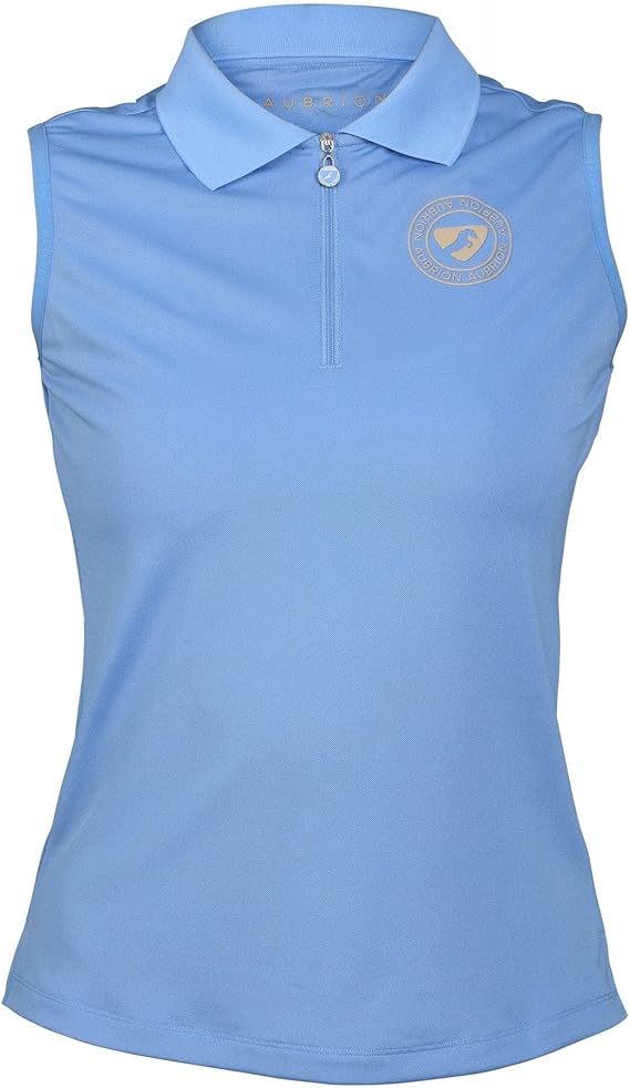 Aubrion Harrow Sleeveless Ladies Polo - Sky Blue