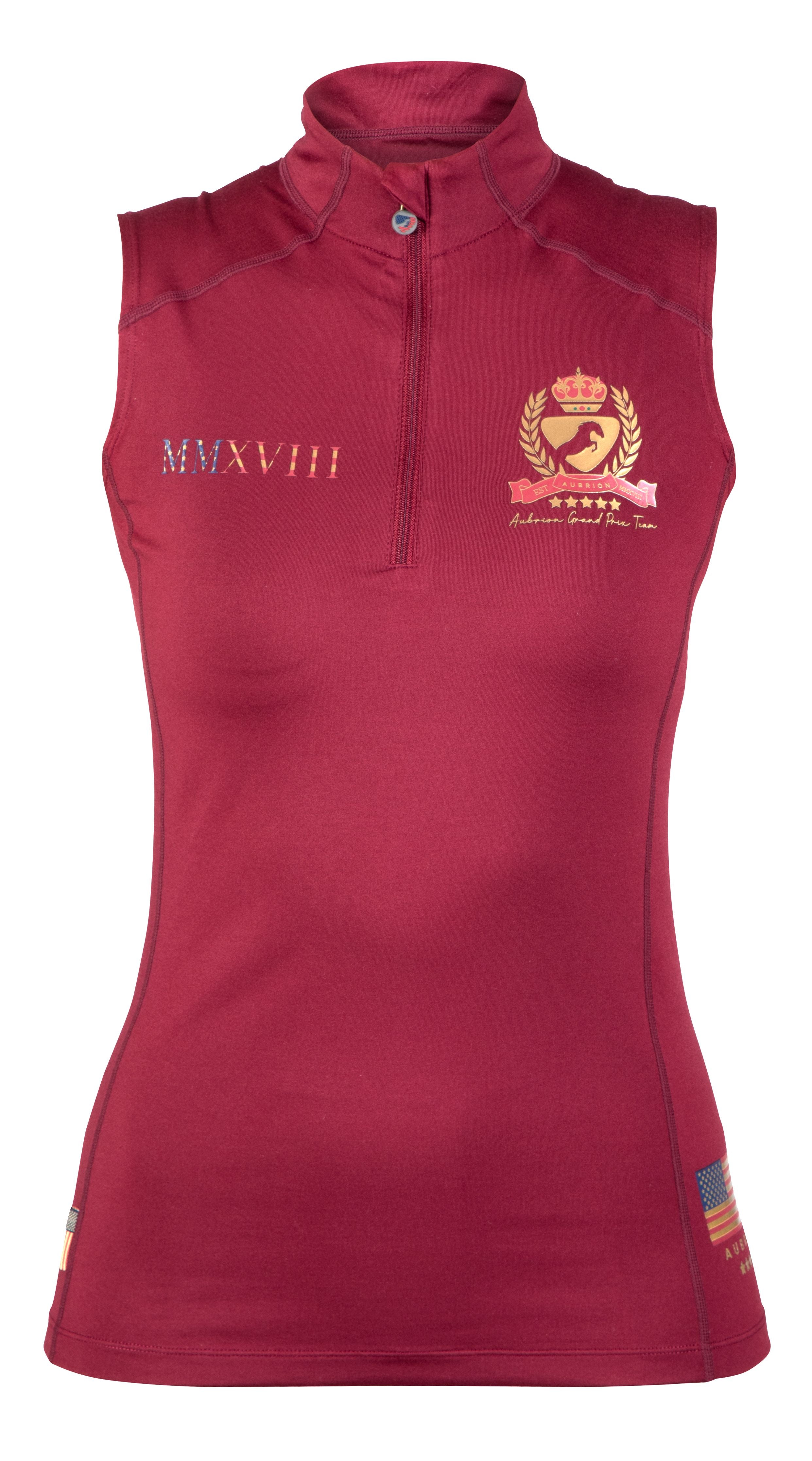 Aubrion Team Sleeveless Base Layer BOGO SALE - Burgundy