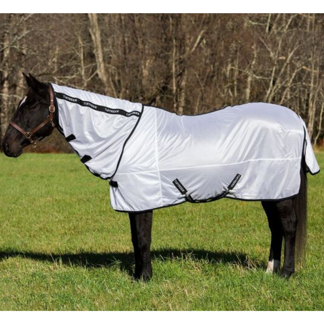 TuffRider Comfy Mesh Combo Neck Fly Sheet - White