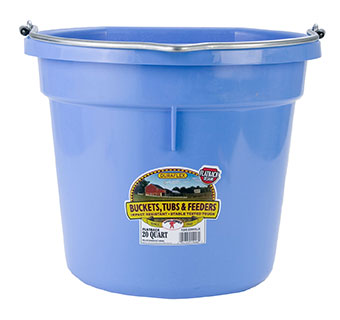 DuraFlex Plastic Flatback 20 Quart Bucket - Berry Blue