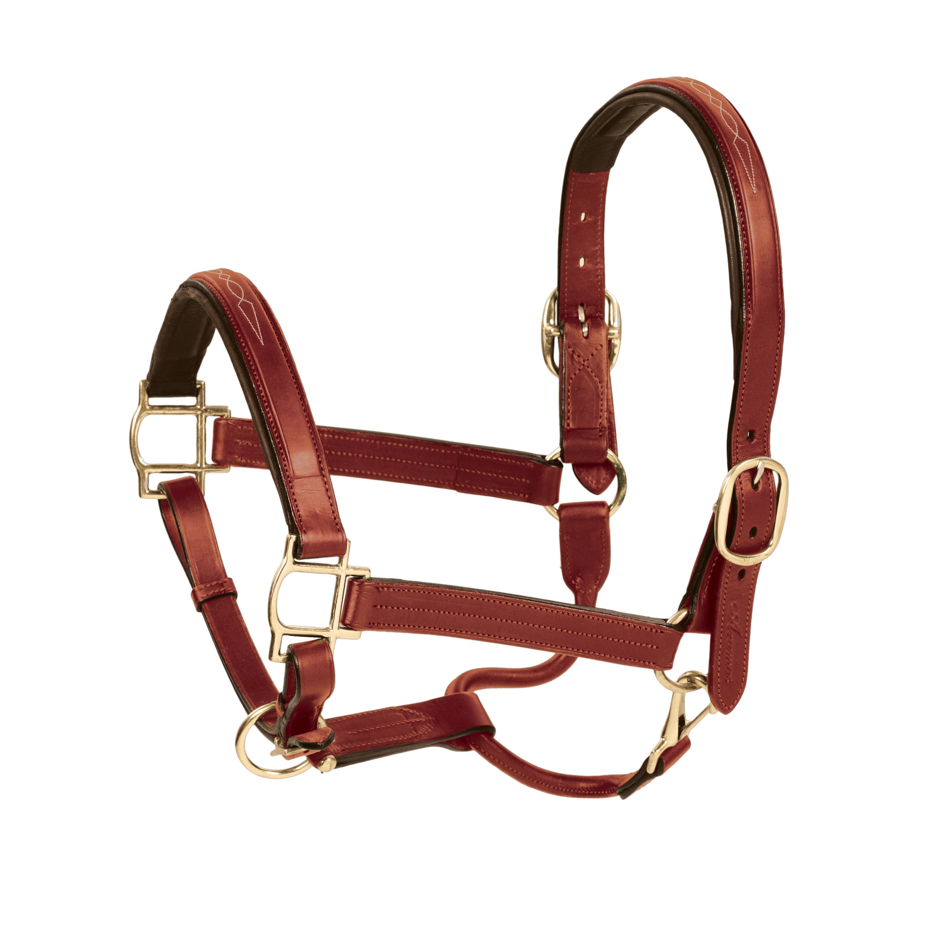 Aramas Fancy Square Raised Padded Halter - Chestnut