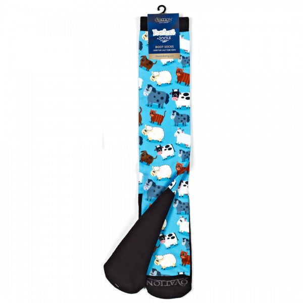 Ovation FootZees Boot Socks - Farm Animals