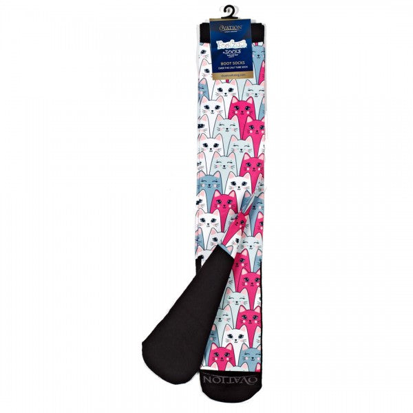 Ovation FootZees Boot Socks - Omg Kitties