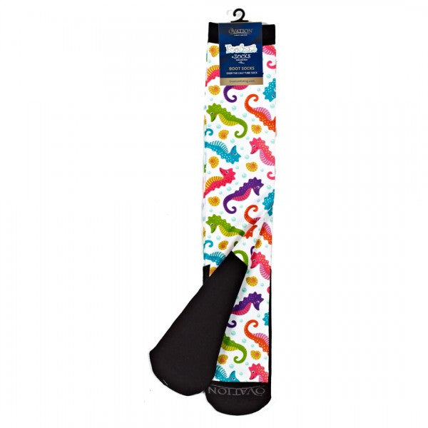 Ovation FootZees Boot Socks - Seahorse Swirl