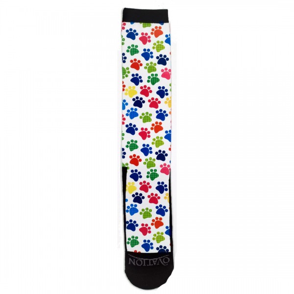 Ovation FootZees Boot Socks - Rainbow Puppy Prints