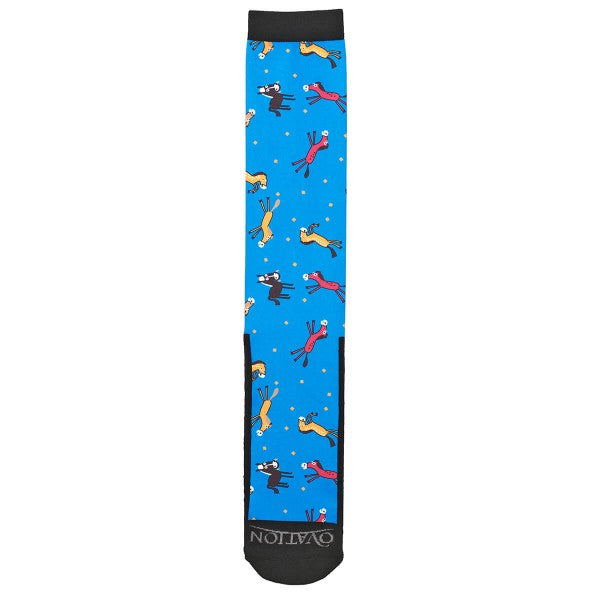 Ovation FootZees Boot Socks - Pony Print Blue