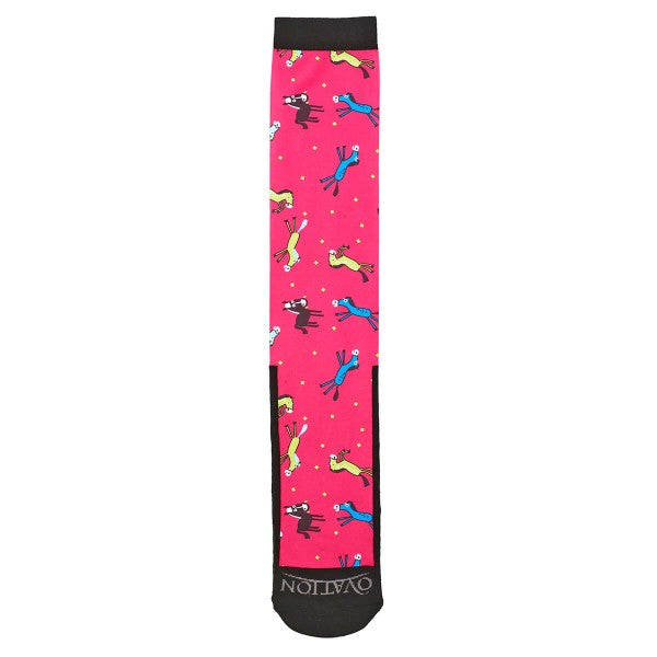 Ovation FootZees Boot Socks - Pony Print Pink