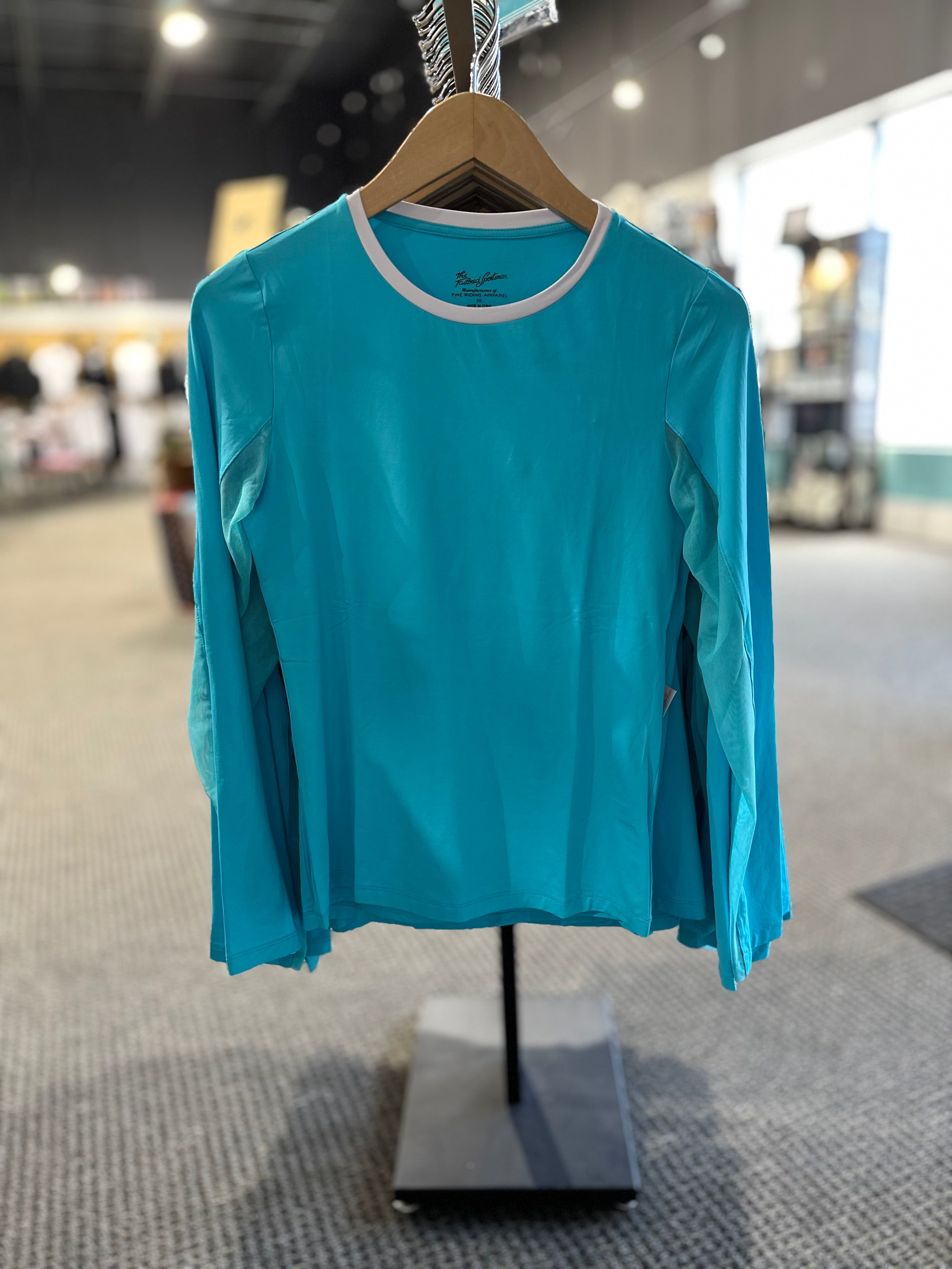 Tailored Sportsman IceFil Long Sleeve Tee - Aquamarine/White