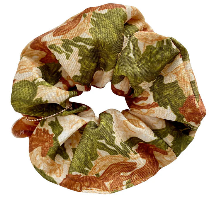 Spiced Equestrian Camo Scrunchie - Green