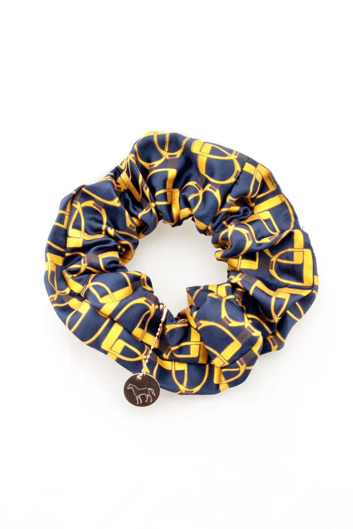 Spiced Equestrian Stirrups Scrunchie - Navy