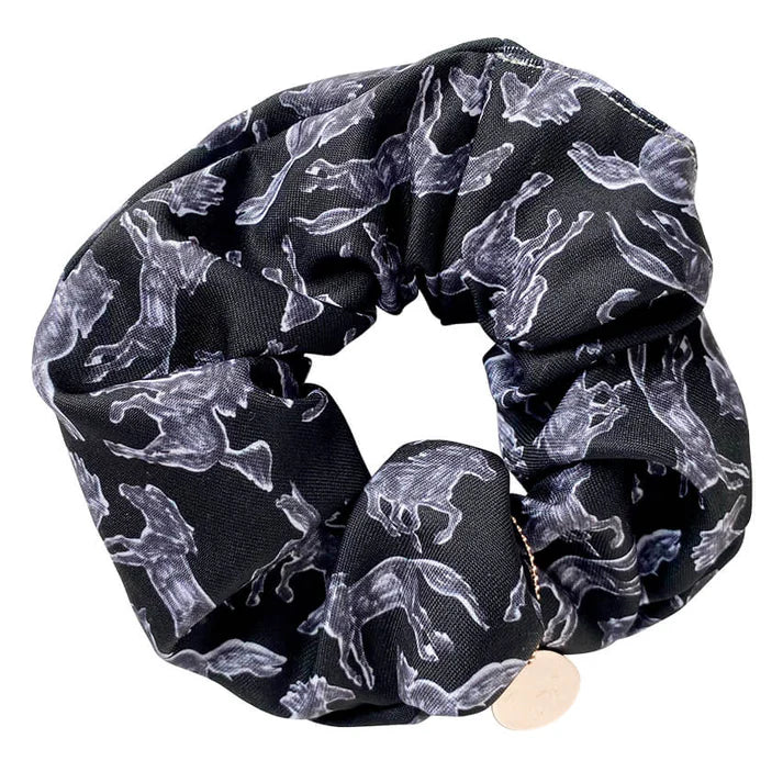 Spiced Equestrian Sketched Scrunchie - Onyx