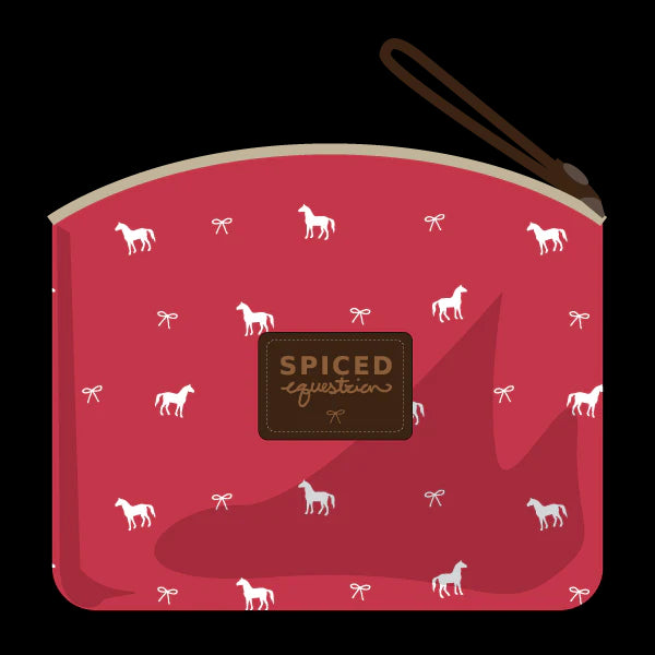 Spiced Equestrian Pony Print Makeup Bag - Fuschia