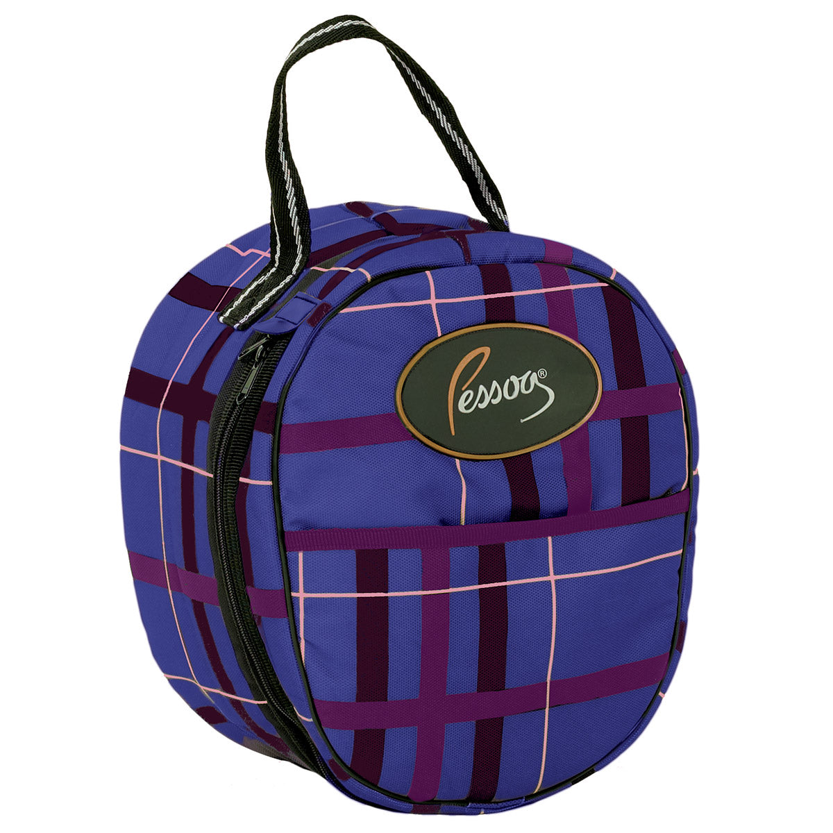 Pessoa Alpine 1200 Denier Nylon Helmet Bag - Navy/Magenta Plaid