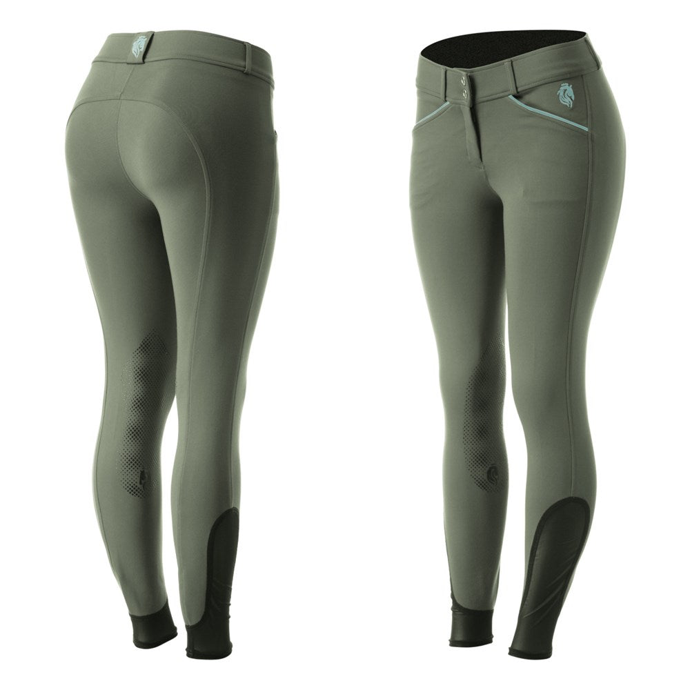 Equinavia Astrid Womens Silicone Knee Patch Breeches - Agave Green/Green