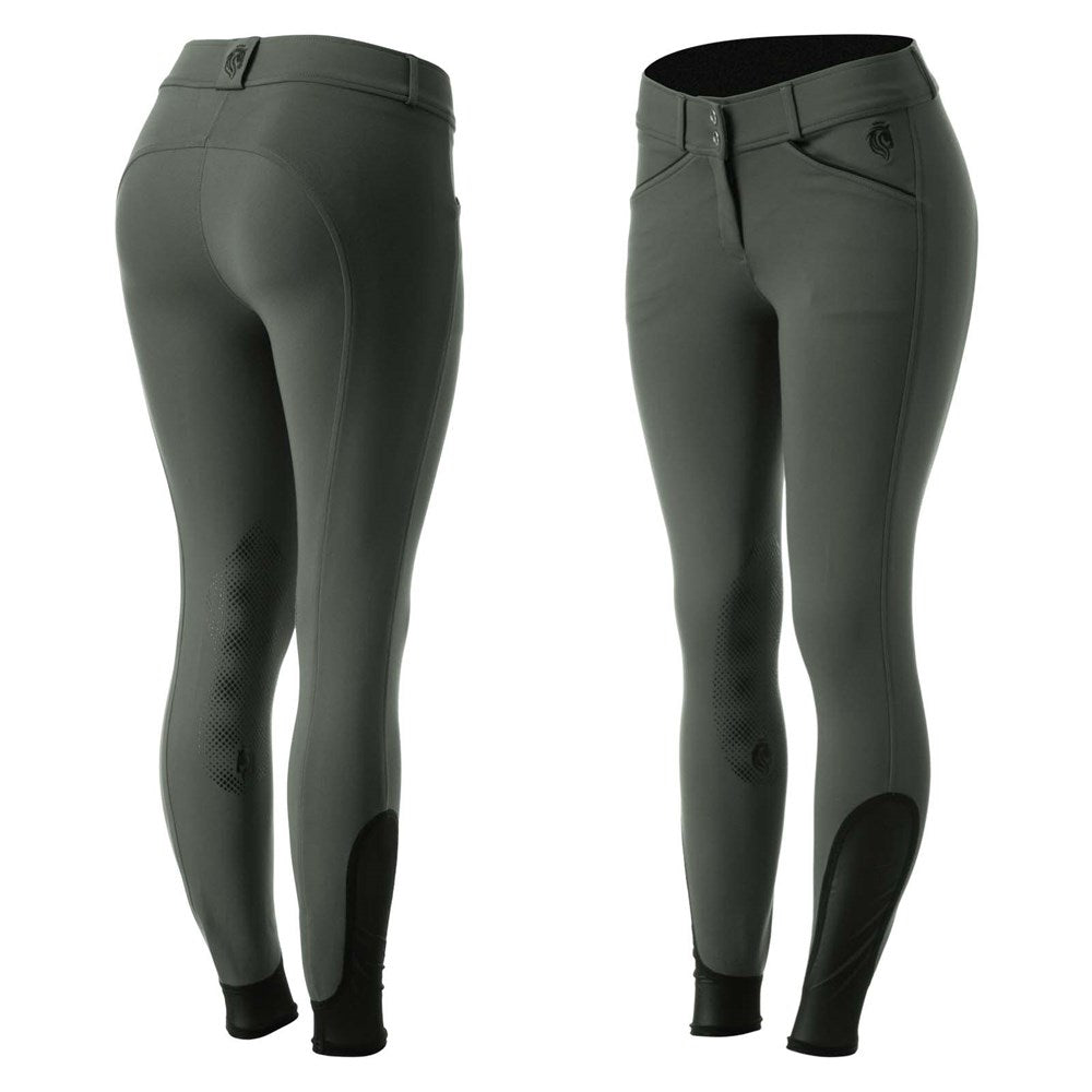 Equinavia Astrid Womens Silicone Knee Patch Breeches - Carbon Gray/Black