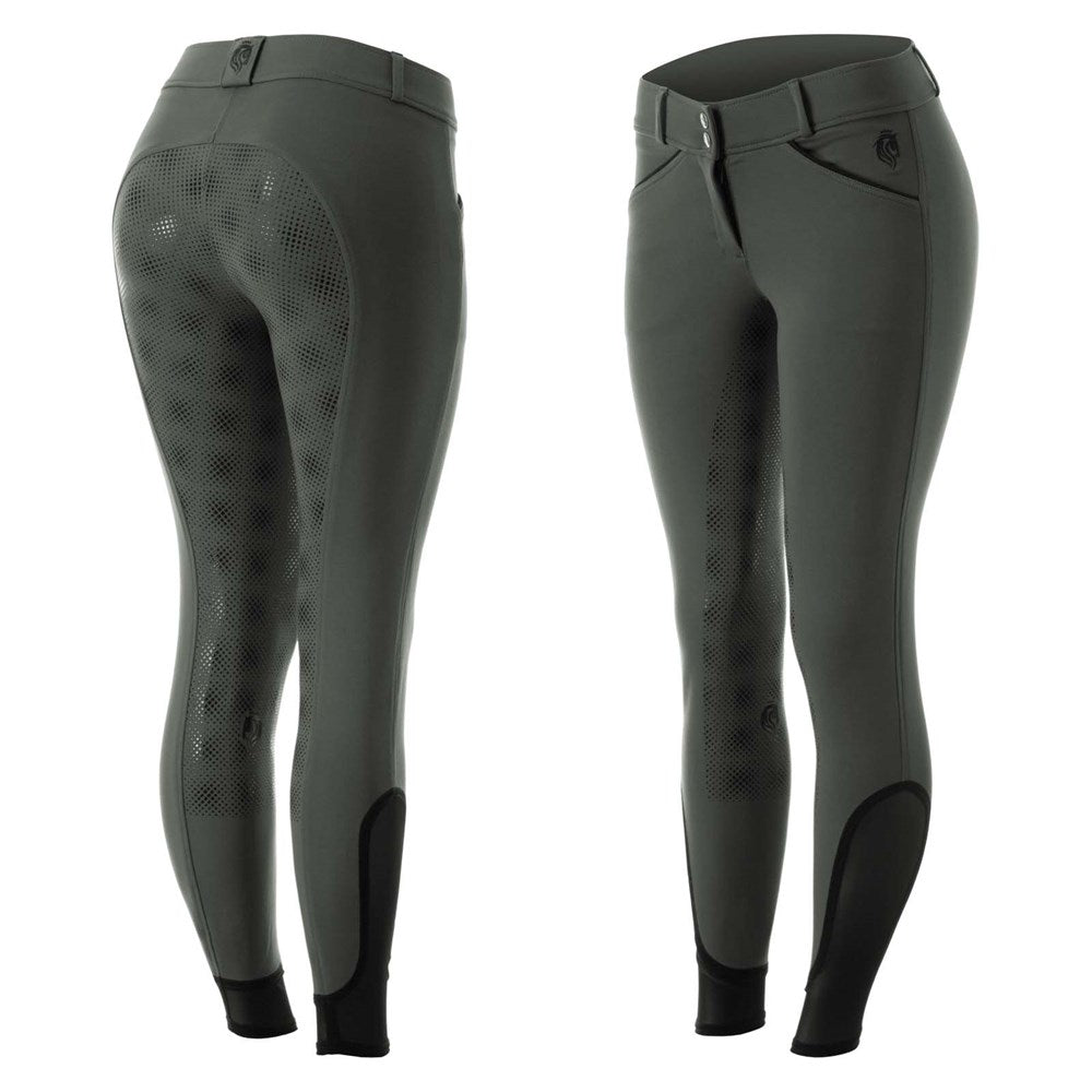 Equinavia Astrid Silicone Full Seat Breeches - Carbon Gray/Black