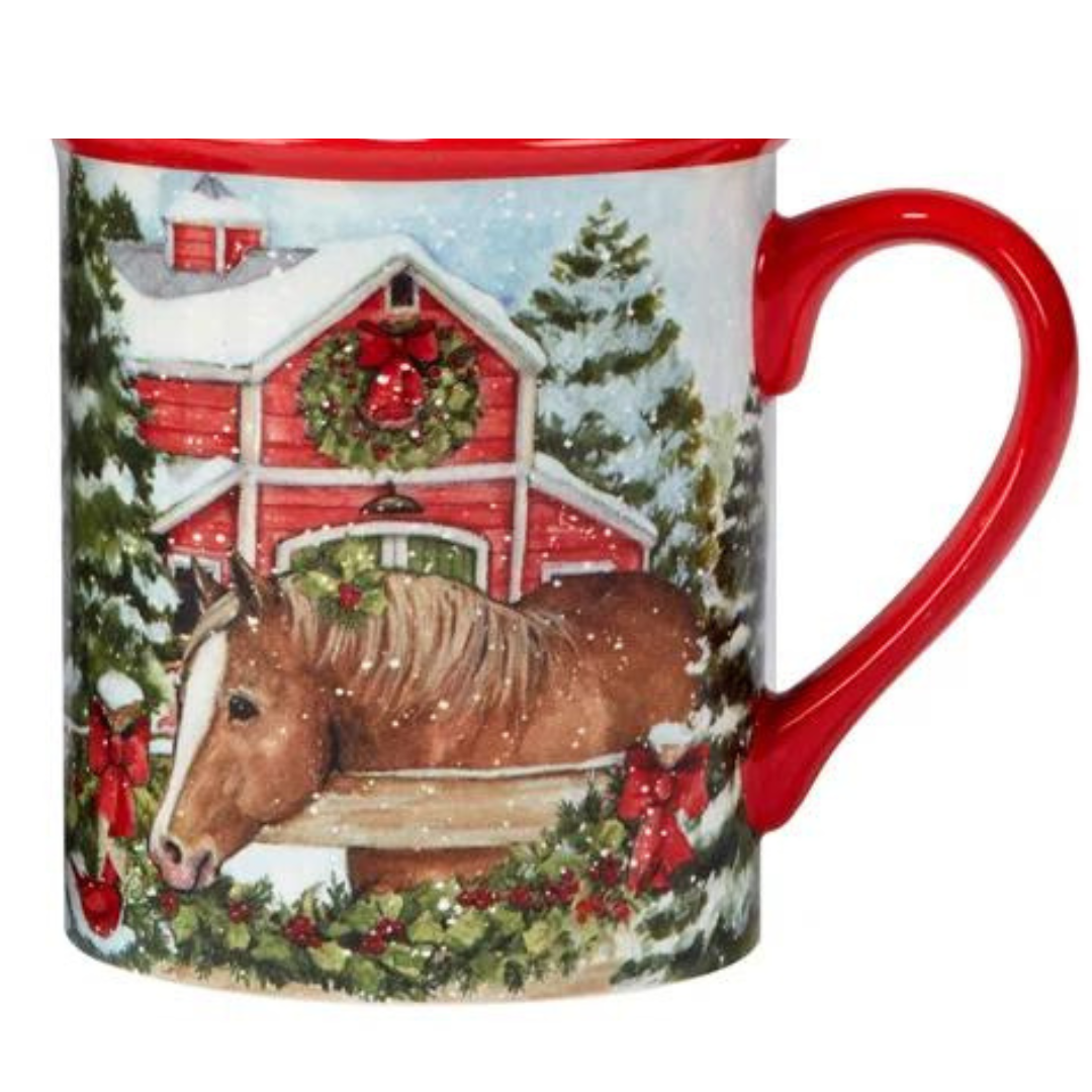 Homestead Christmas Mug - Chestnut Horse