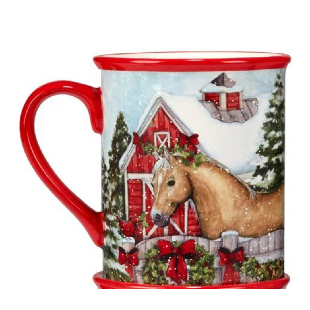 Homestead Christmas Mug - Palomino Horse