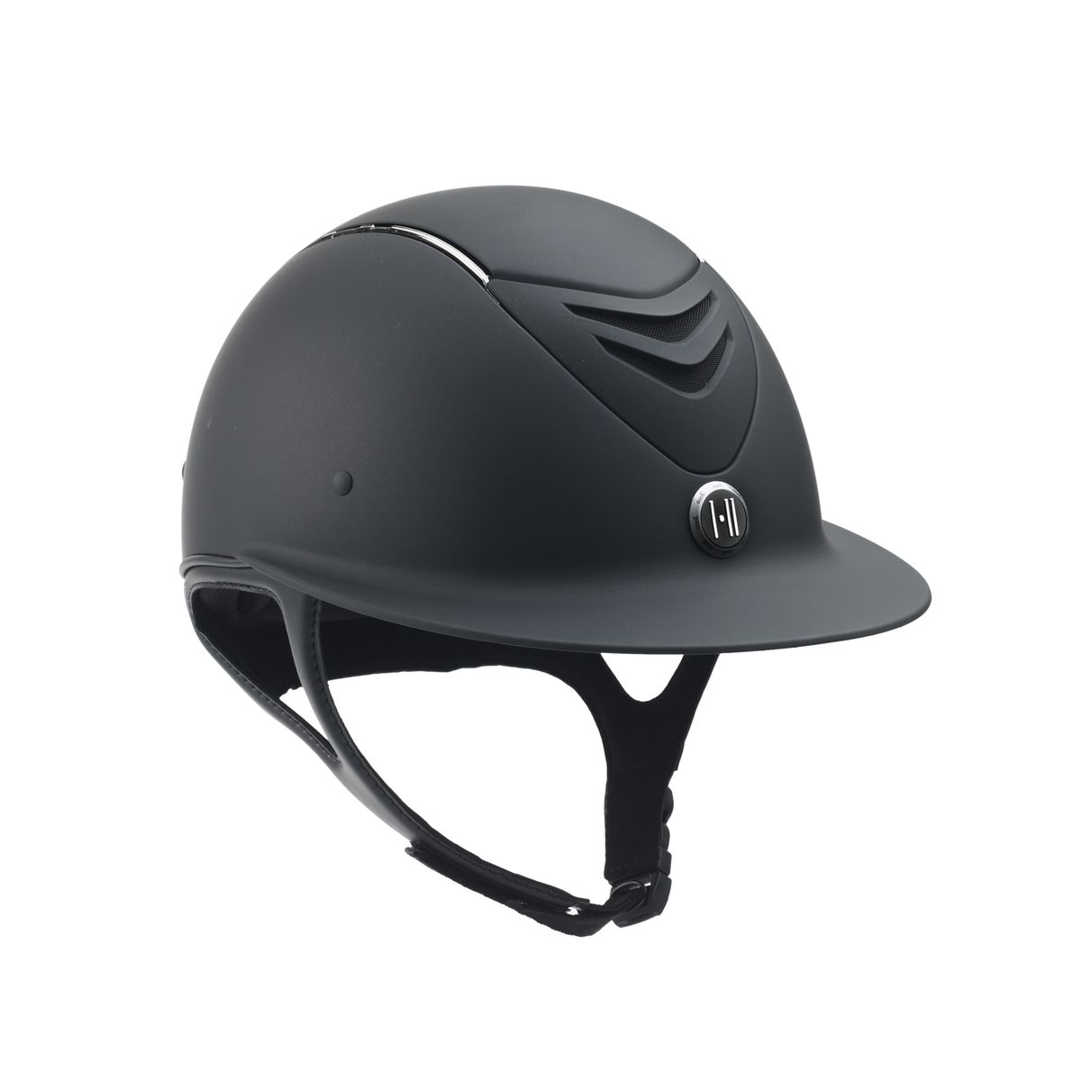 One K Avance Wide Brim Helmet - Black Matte Chrome Stripe