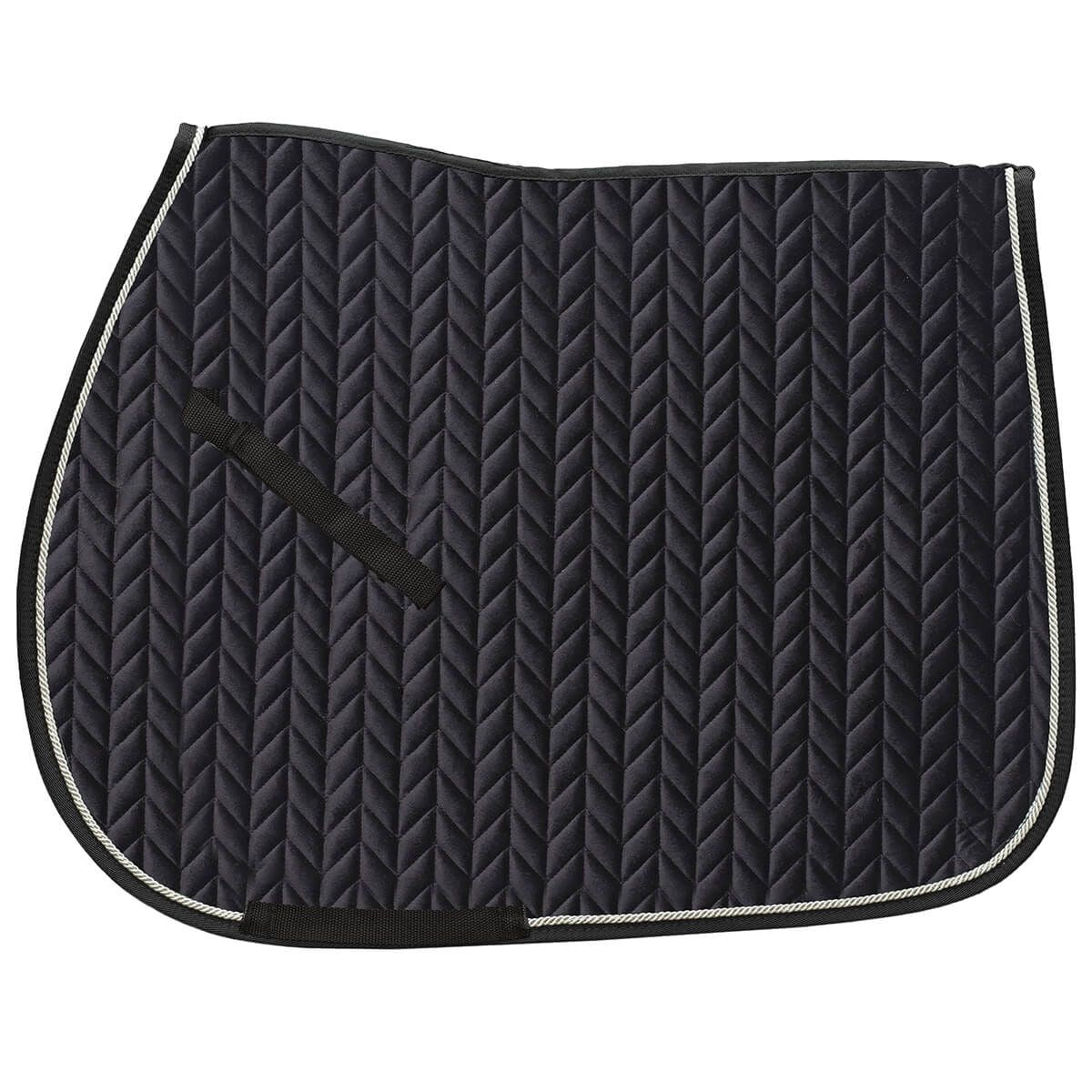 Ovation Elegance Velvet All Purpose Saddle Pad - Black/Silver/Black