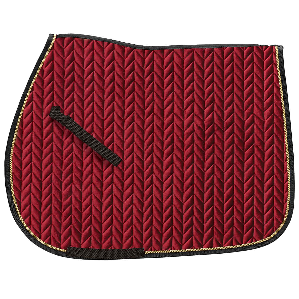 Ovation Elegance Velvet All Purpose Saddle Pad - Burgundy/Gold/Black