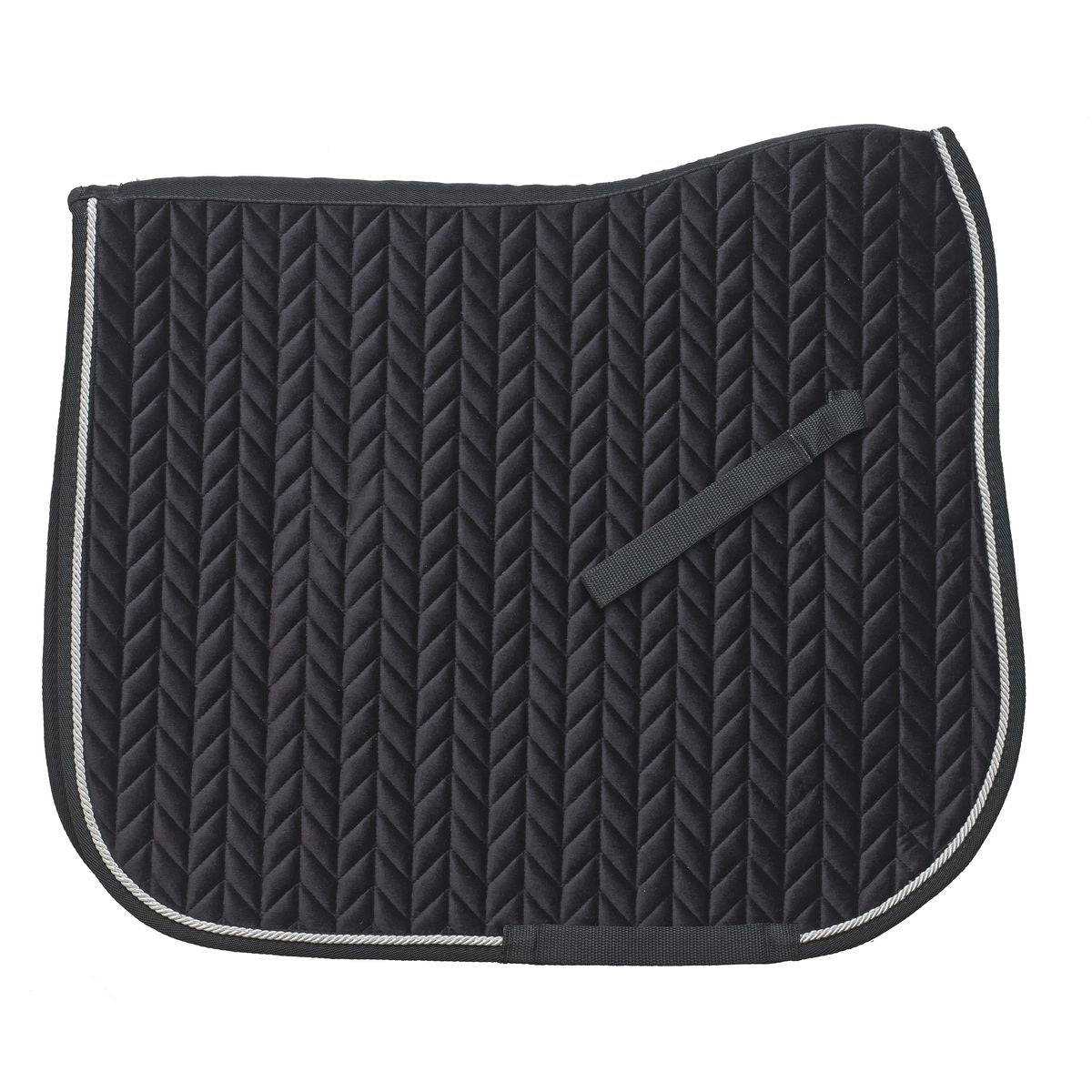 Ovation Elegance Velvet Dressage Saddle Pad - Black/Silver/Black