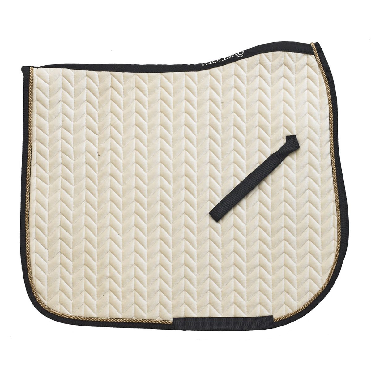 Ovation Elegance Velvet Dressage Saddle Pad - Ecru/Beige/Black