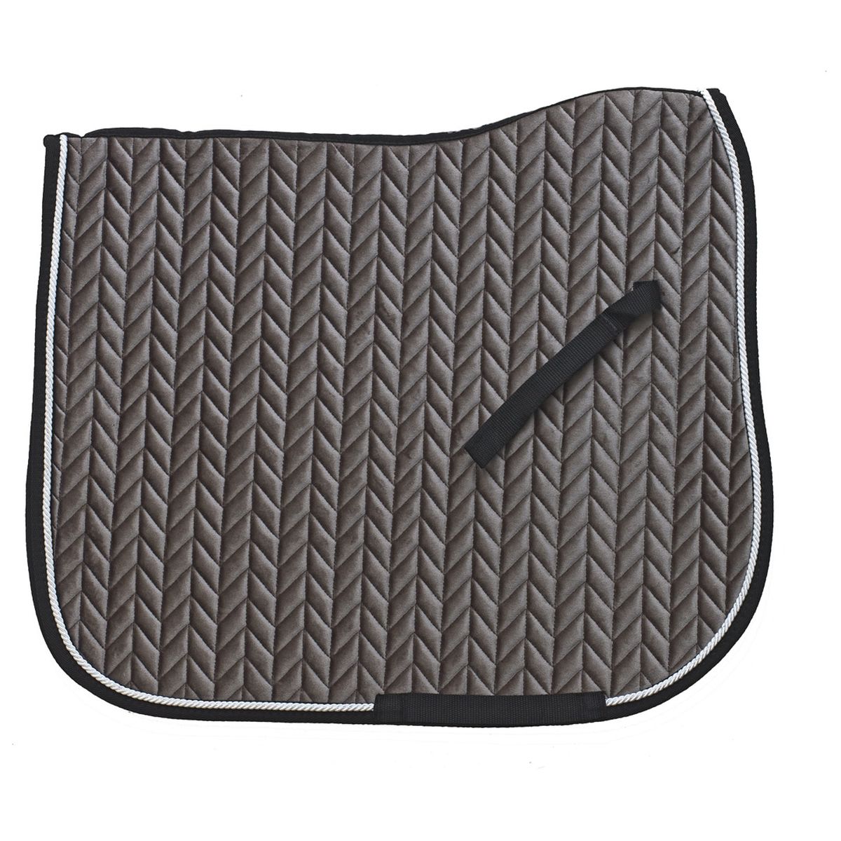 Ovation Elegance Velvet Dressage Saddle Pad - Grey/Silver/Black