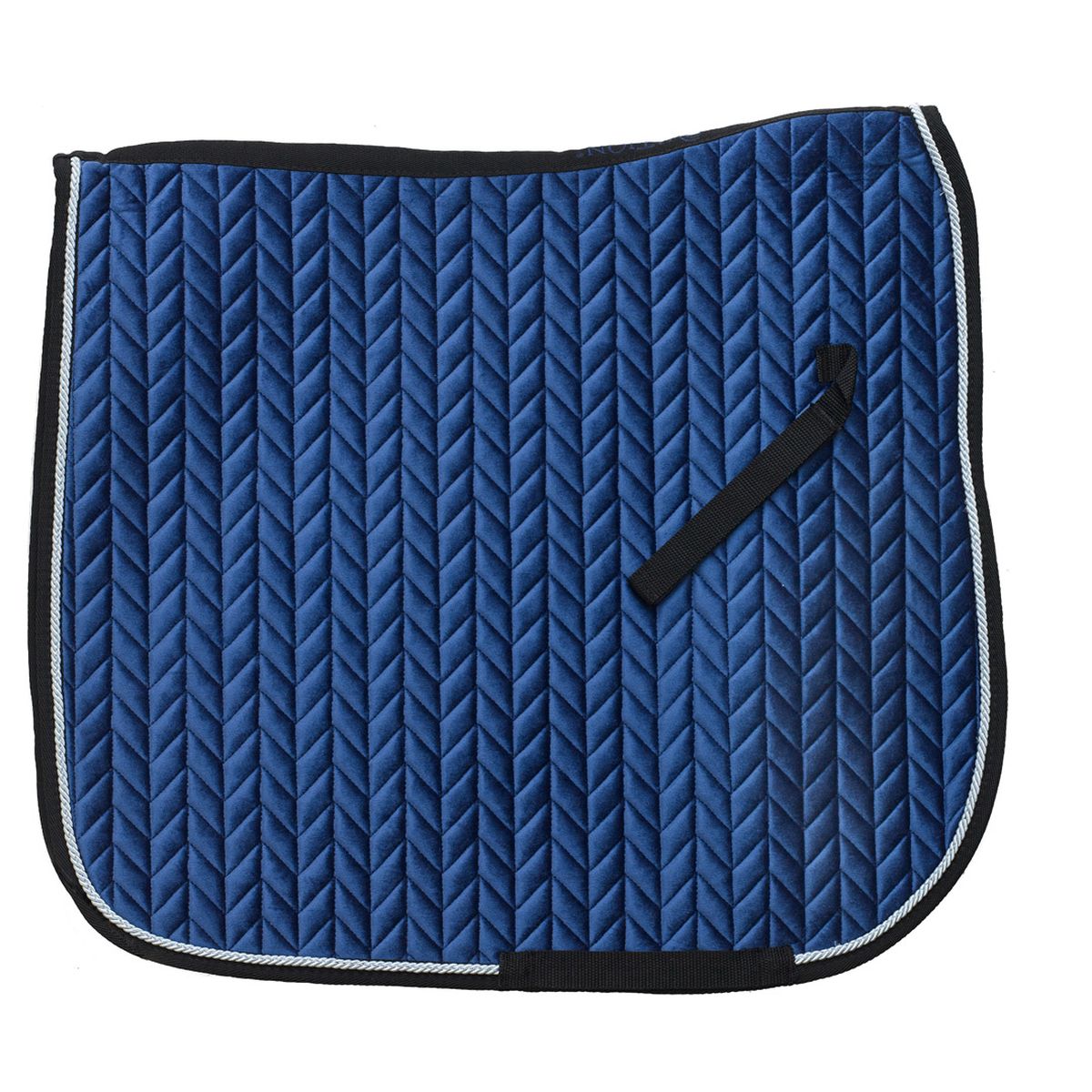 Ovation Elegance Velvet Dressage Saddle Pad - Navy/Lt Blue/Black