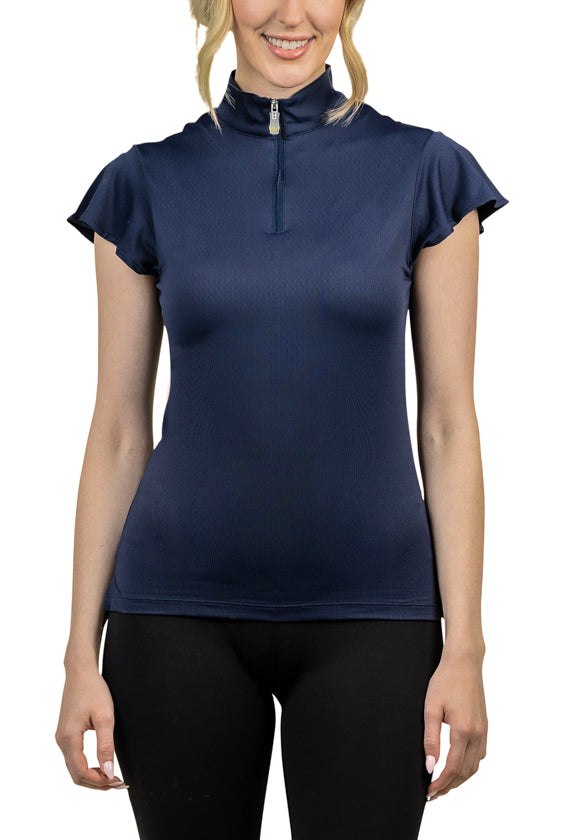 Kastel Denmark Flutter Sleeve Top - Navy