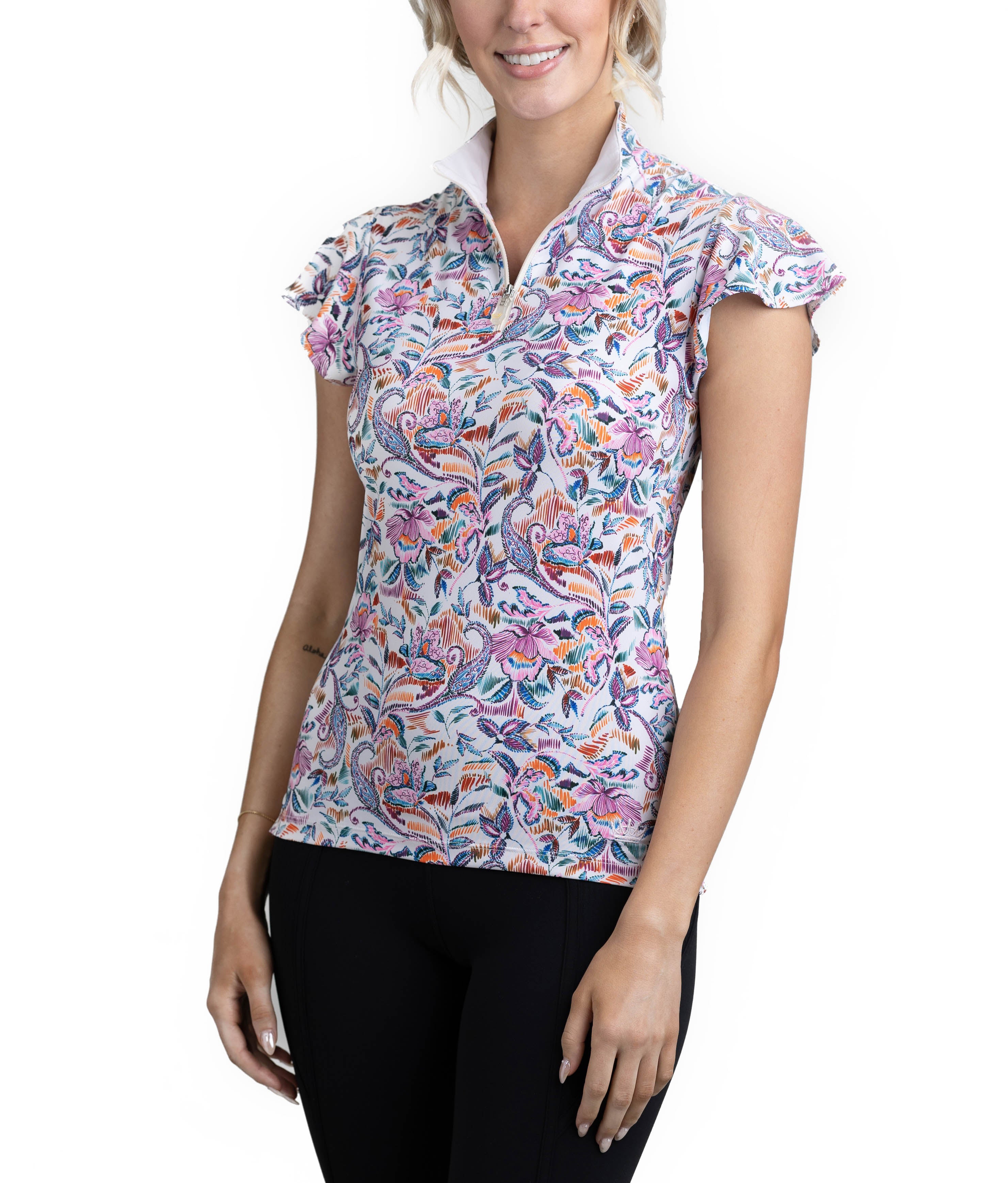 Kastel Denmark Flutter Sleeve Top - Parisian Floral