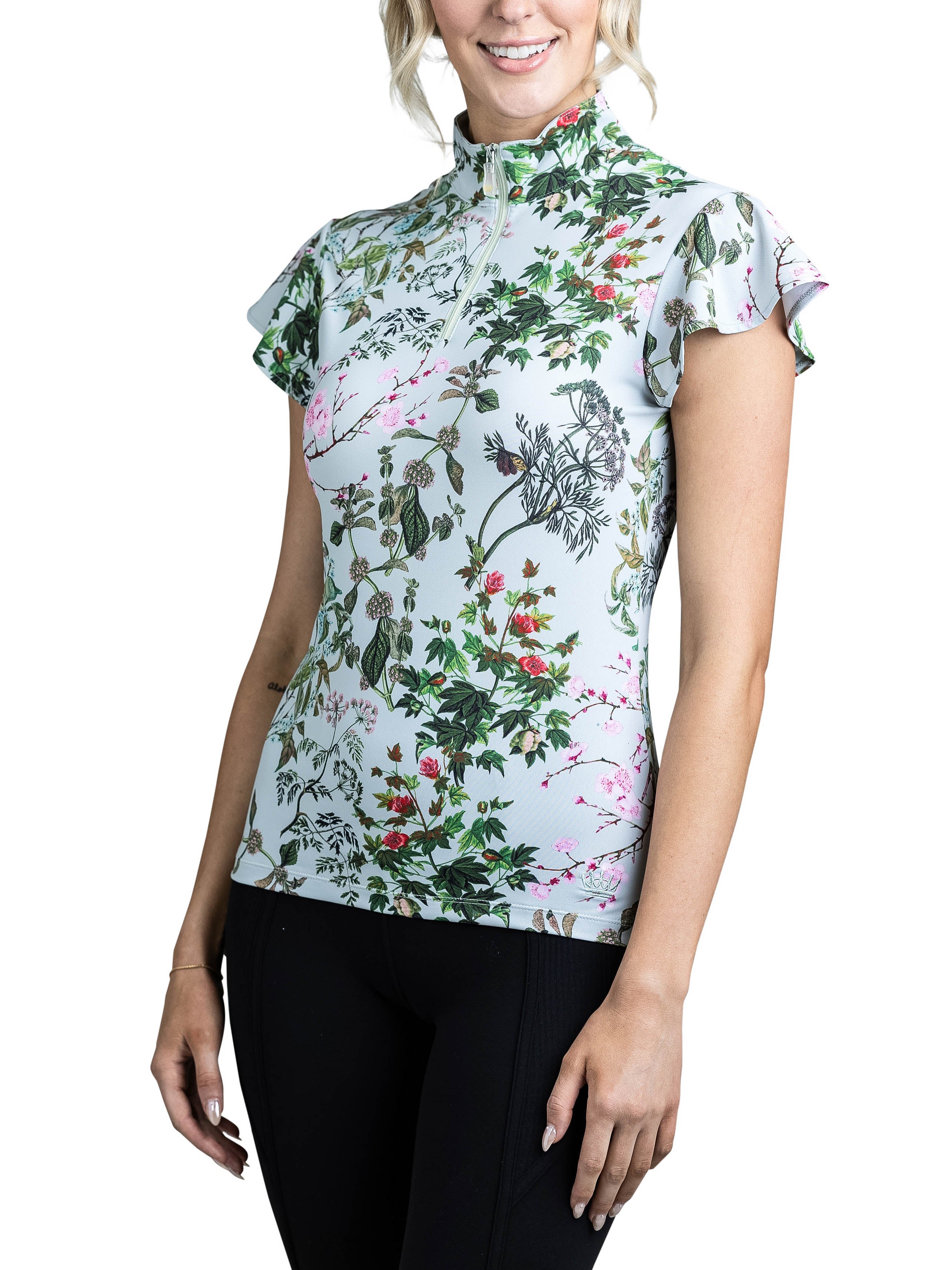 Kastel Denmark Flutter Sleeve Top - Sage Garden