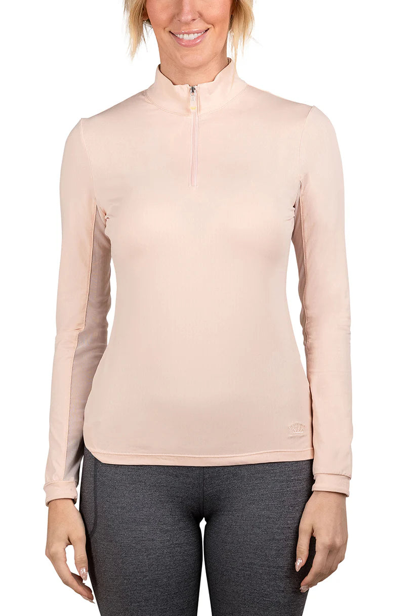 Kastel Denmark Long Sleeve 1/4 Zip Shirt - Blush