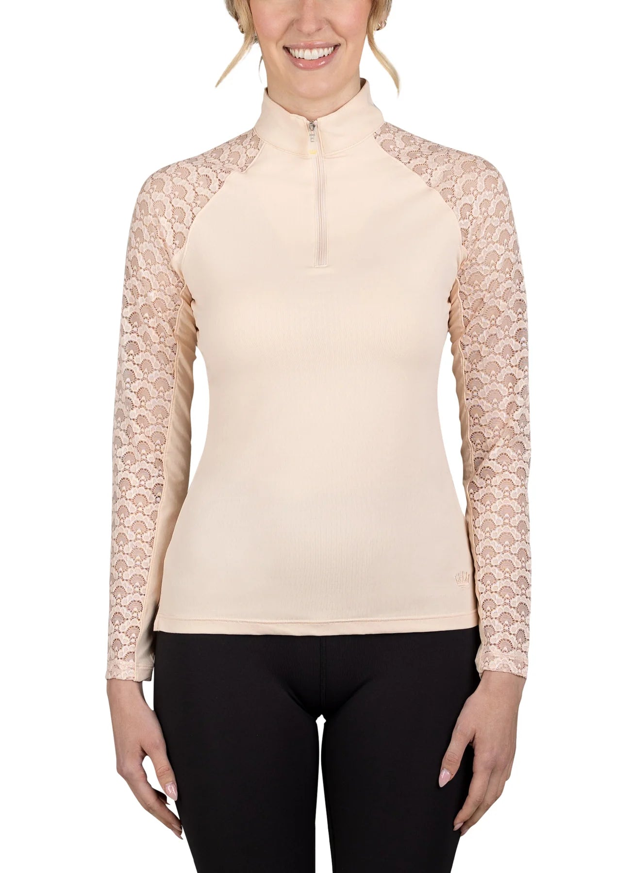 Kastel Denmark Long Sleeve Lace 1/4 Zip - Blush