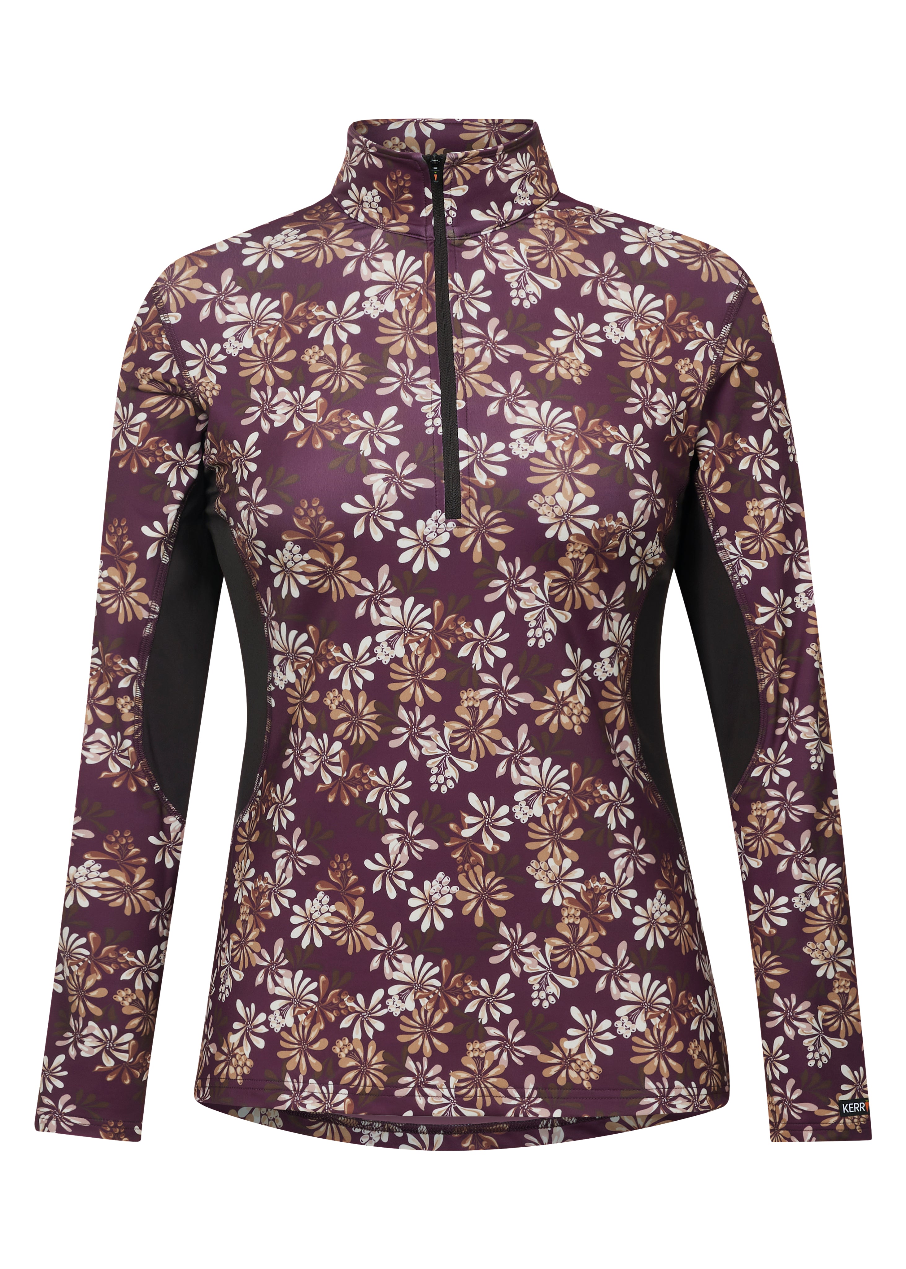 Kerrits On Course Quarter Zip Fleece Tech Top - Vineyard Autumn Bouquet